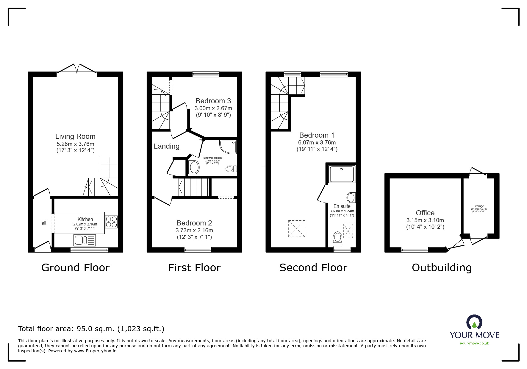 Floorplan of 3 bedroom End Terrace House for sale, Poppy Close, Exeter, Devon, EX4