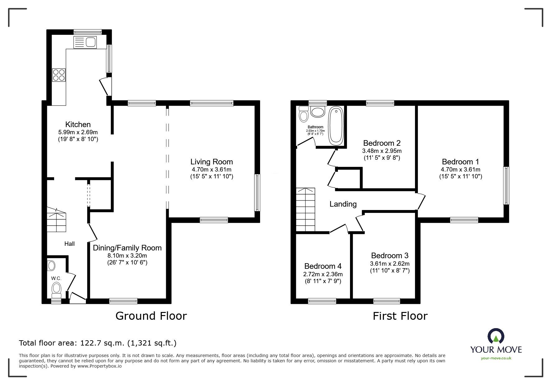 Floorplan of 4 bedroom Semi Detached House for sale, Hooker Close, Budleigh Salterton, Devon, EX9