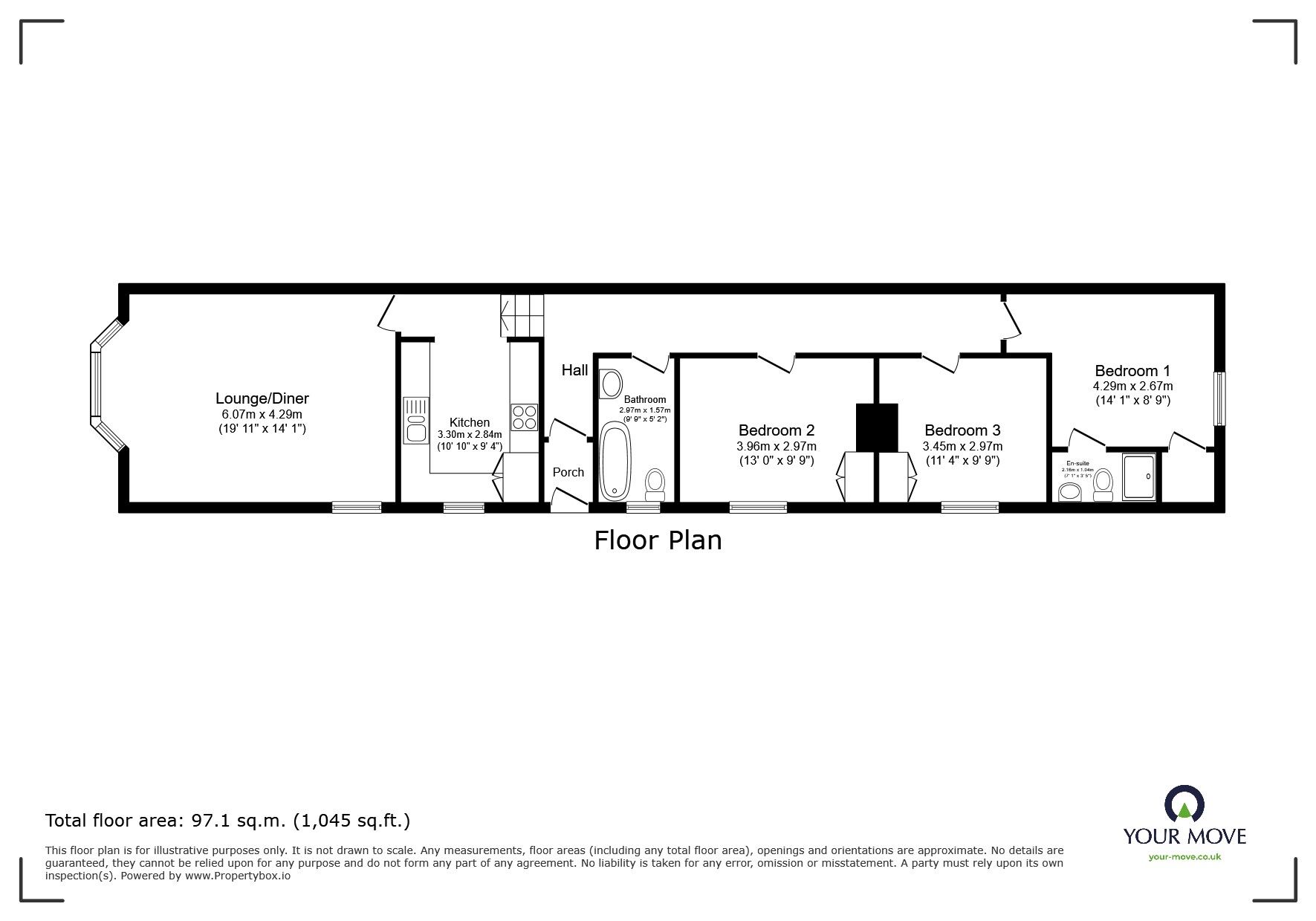 Floorplan of 3 bedroom Flat for sale, Salterton Road, Exmouth, Devon, EX8