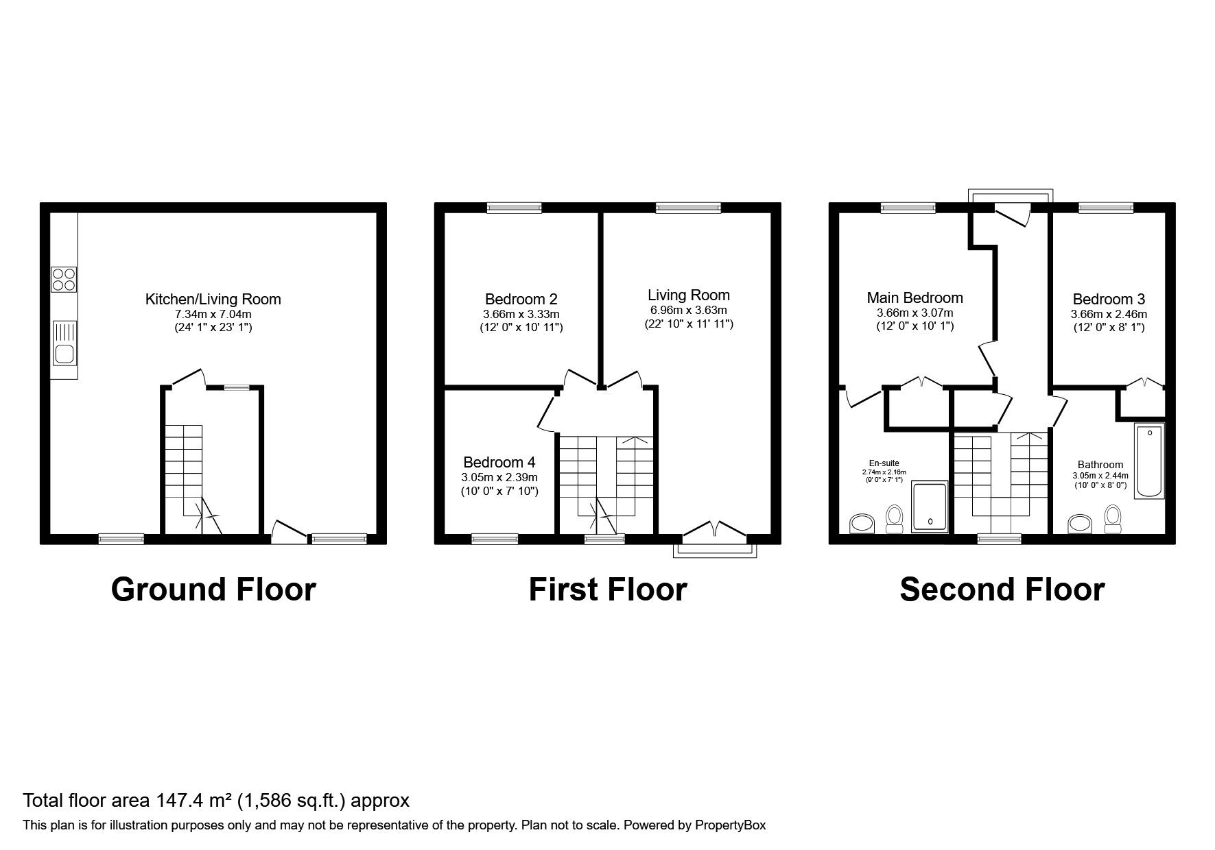 Floorplan of 4 bedroom Mid Terrace House to rent, Matford Mews, Matford, Devon, EX2