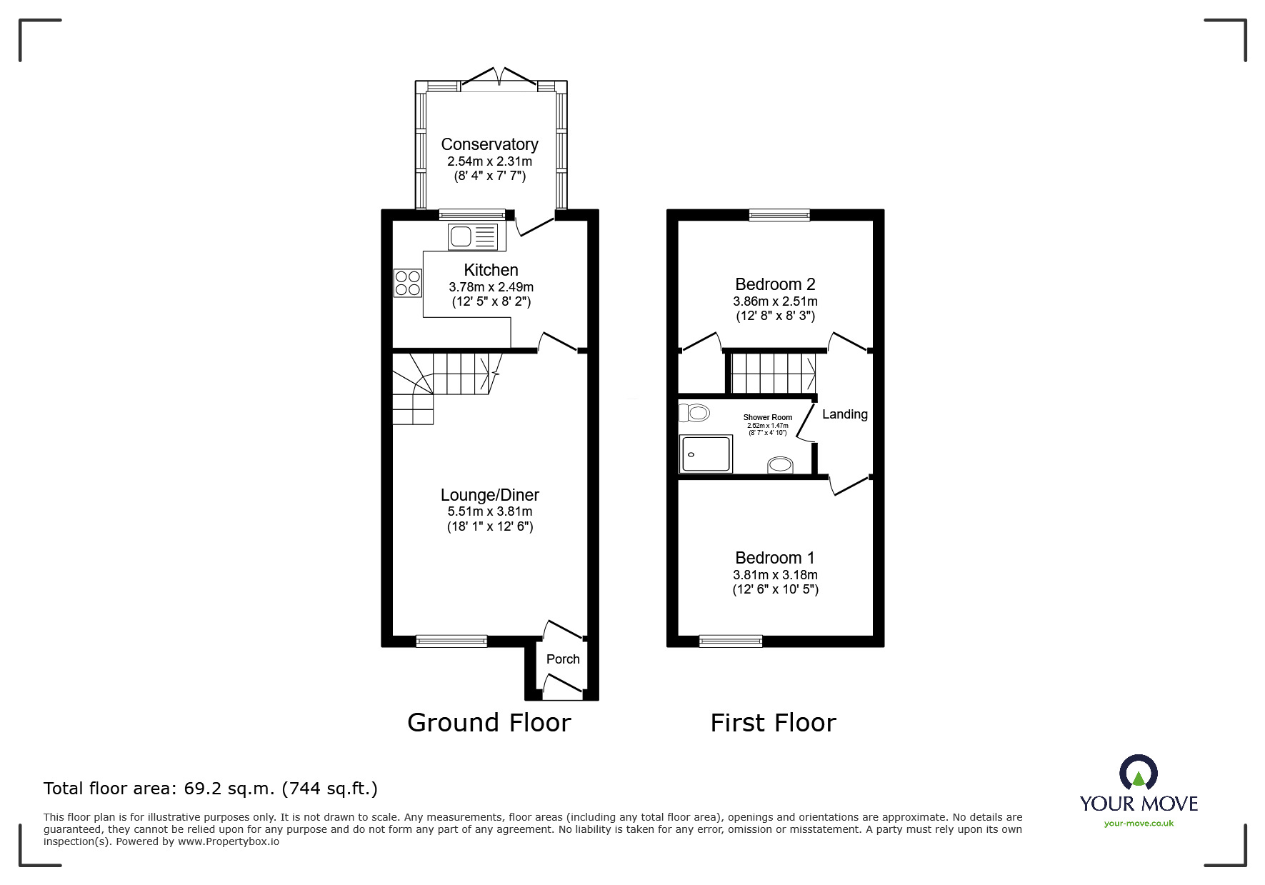 Floorplan of 2 bedroom Mid Terrace House for sale, Hollymount Close, Exmouth, Devon, EX8