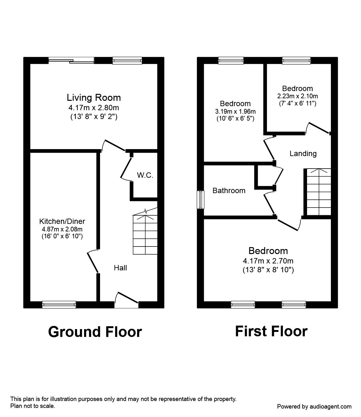 Floorplan of 3 bedroom Mid Terrace House to rent, Birch Grove, Goole, North Humberside, DN14