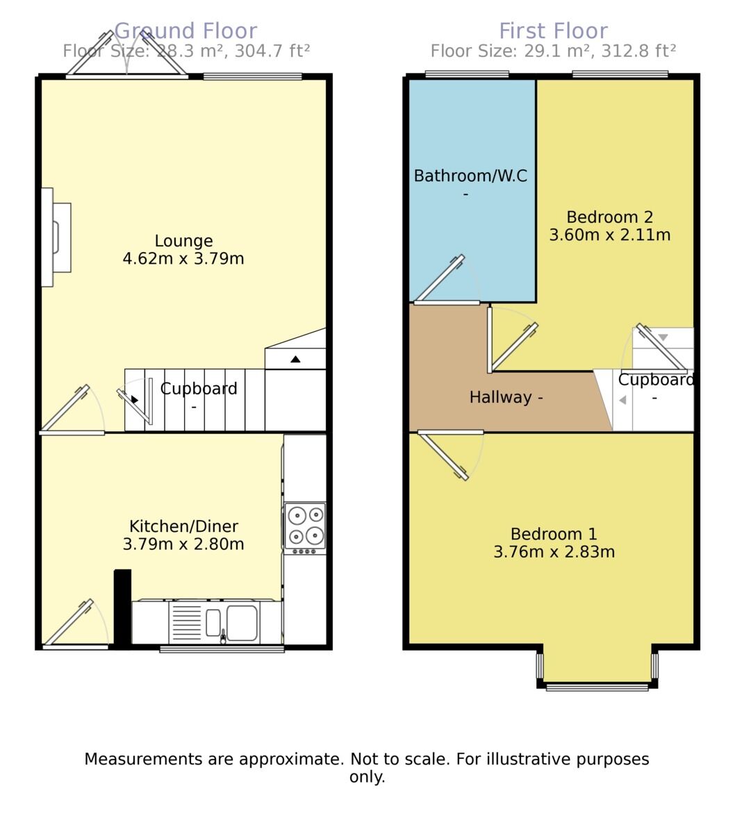 Floorplan of 2 bedroom House to rent, St. Johns Court, Goole, DN14