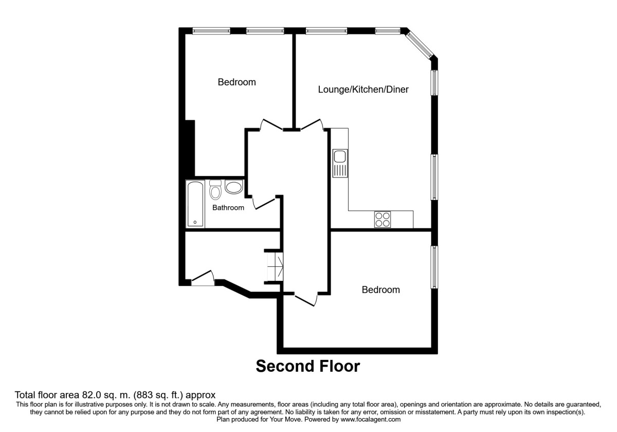 Floorplan of 2 bedroom  Flat to rent, Boothferry Road, Goole, North Humberside, DN14