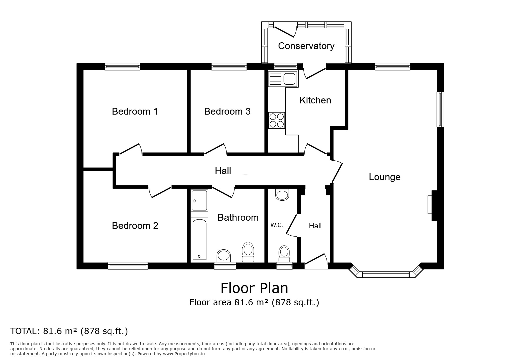 Floorplan of 3 bedroom Detached Bungalow for sale, Lidgate, East Cowick, East Yorkshire, DN14