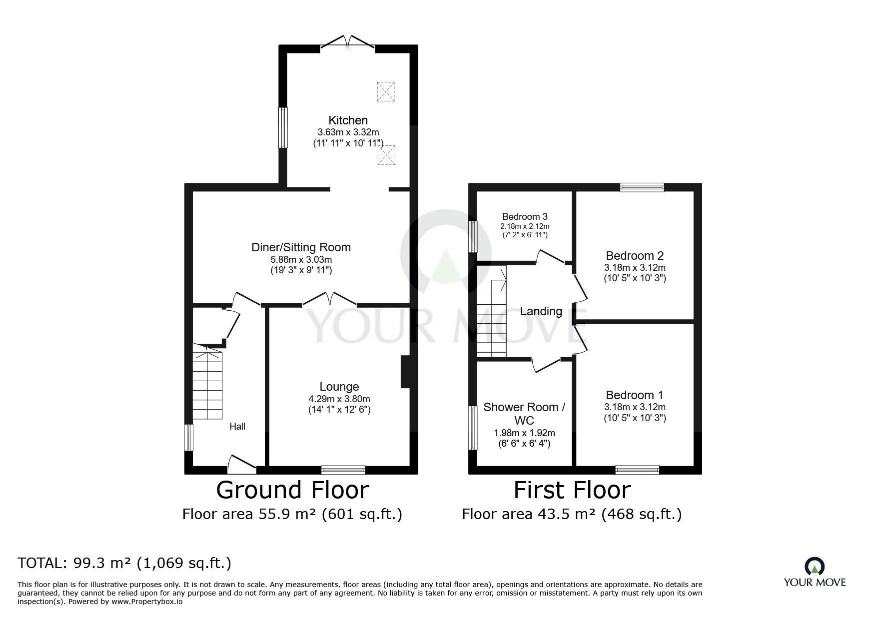 Floorplan of 3 bedroom Semi Detached House for sale, Sweyne Garth, Swinefleet, East  Yorkshire, DN14