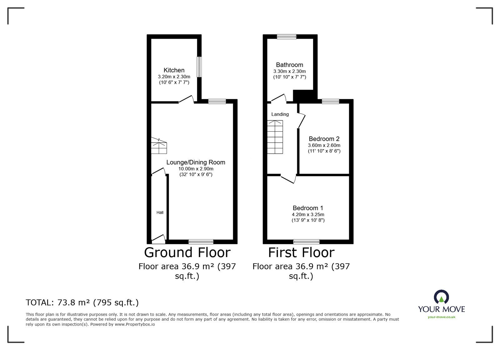 Floorplan of 2 bedroom Mid Terrace House for sale, Marlborough Avenue, Goole, DN14