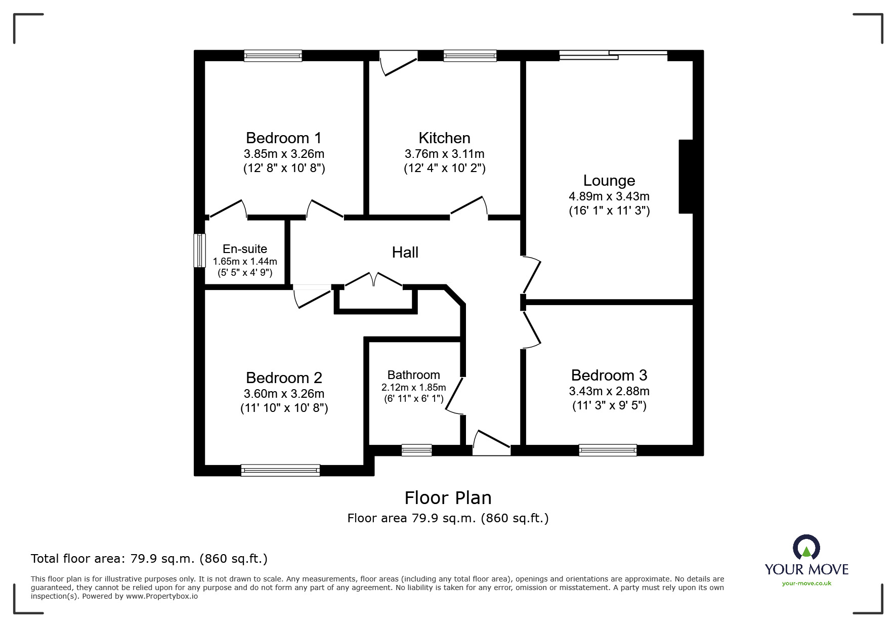 Floorplan of 3 bedroom Detached Bungalow for sale, St. Georges Green, Goole, East  Yorkshire, DN14