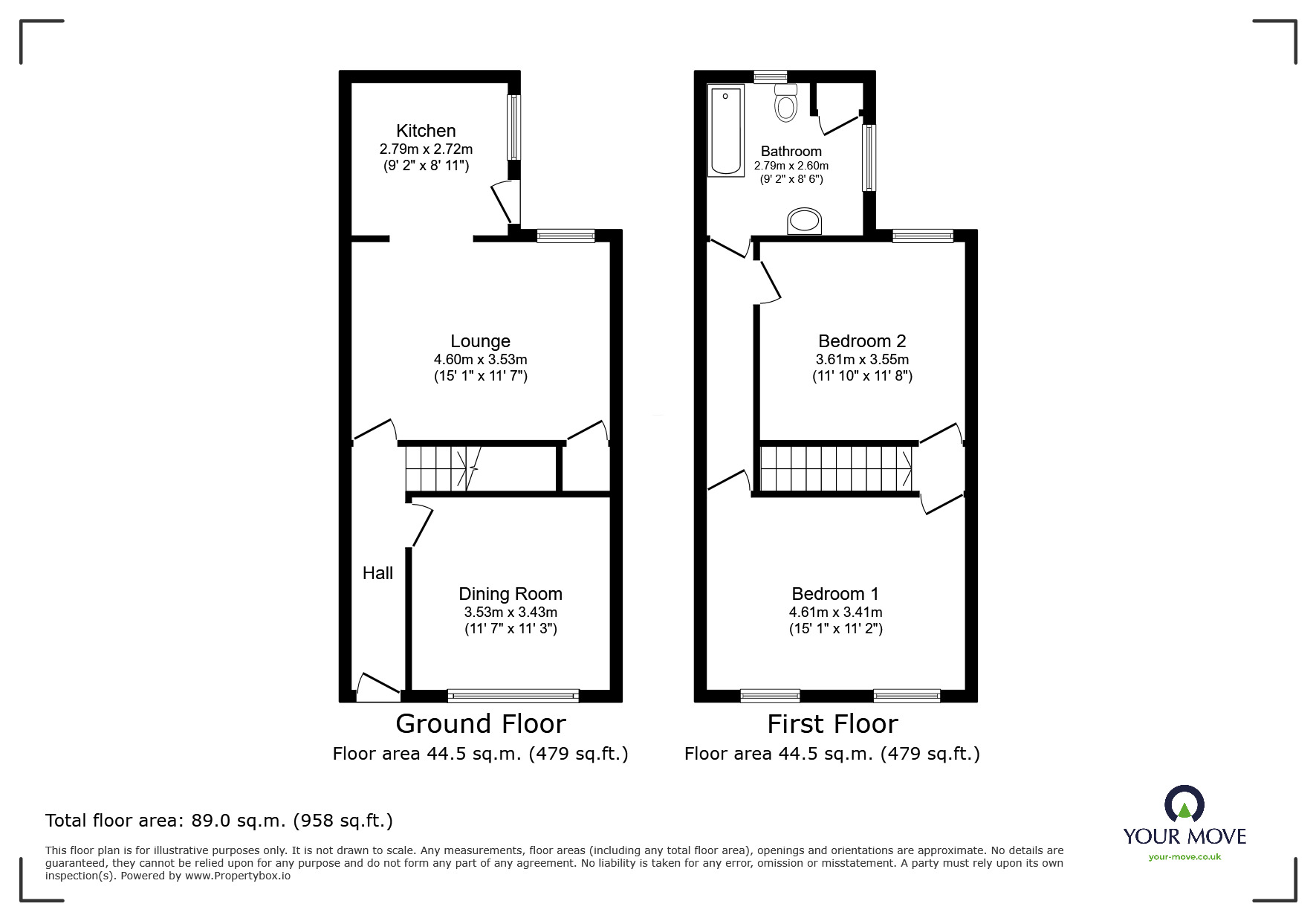 Floorplan of 2 bedroom Mid Terrace House for sale, Gordon Street, Goole, East Yorkshire, DN14