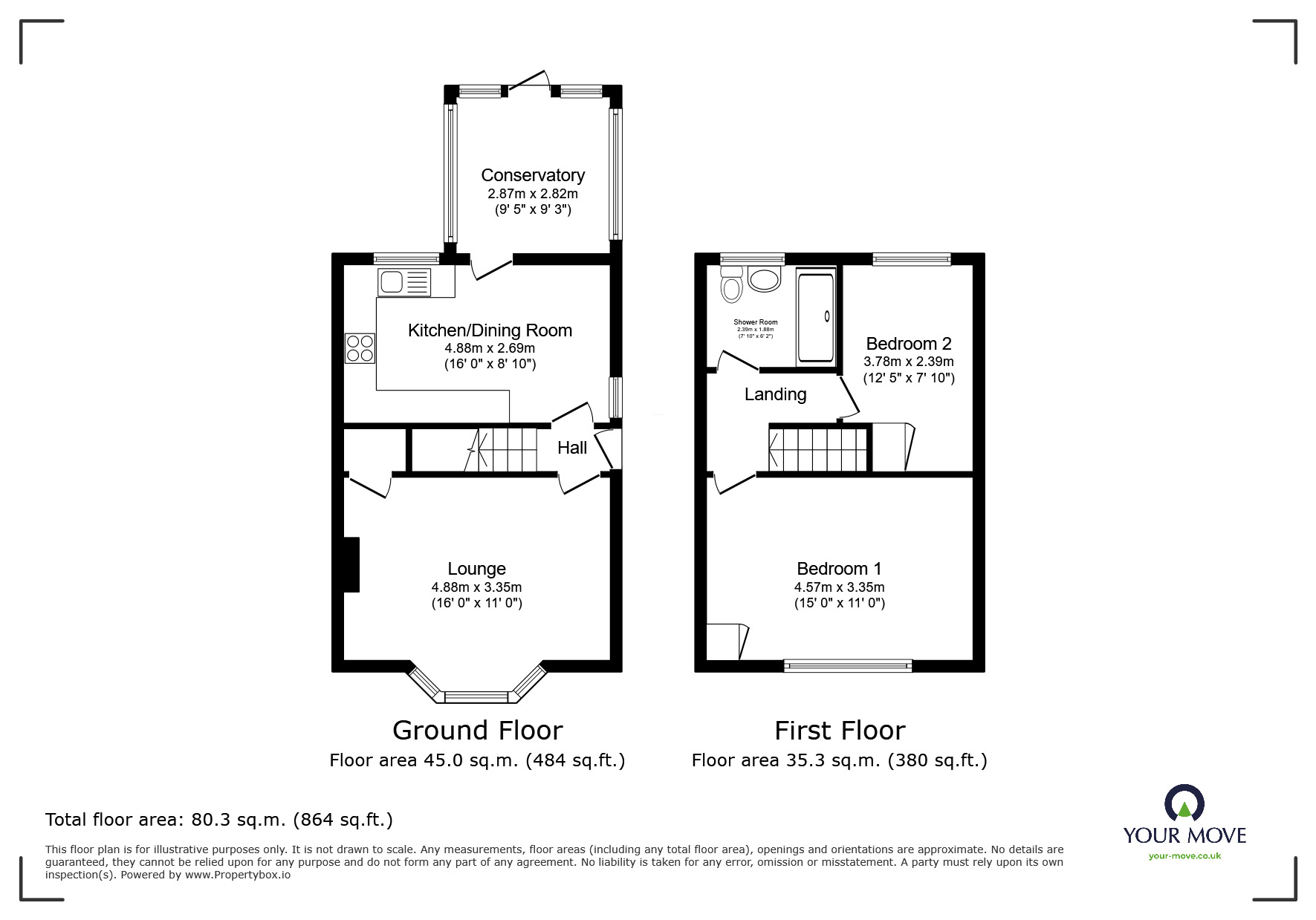 Floorplan of 2 bedroom End Terrace House for sale, Grange Road, Goole, East  Yorkshire, DN14