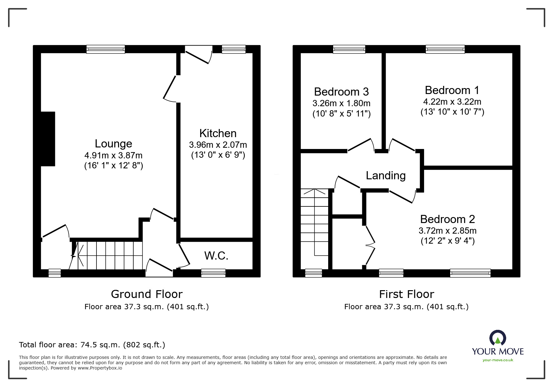 Floorplan of 3 bedroom Mid Terrace House for sale, Brough Street, Goole, DN14