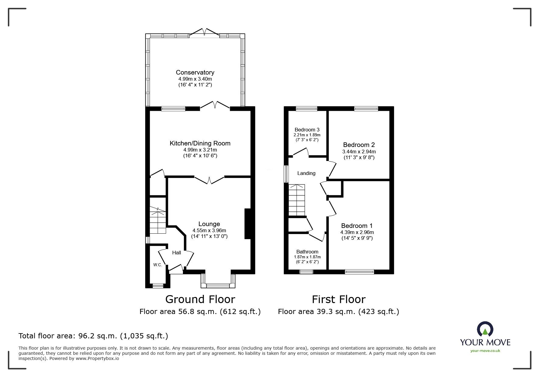 Floorplan of 3 bedroom Semi Detached House for sale, Old Rugby Park, Goole, East  Yorkshire, DN14