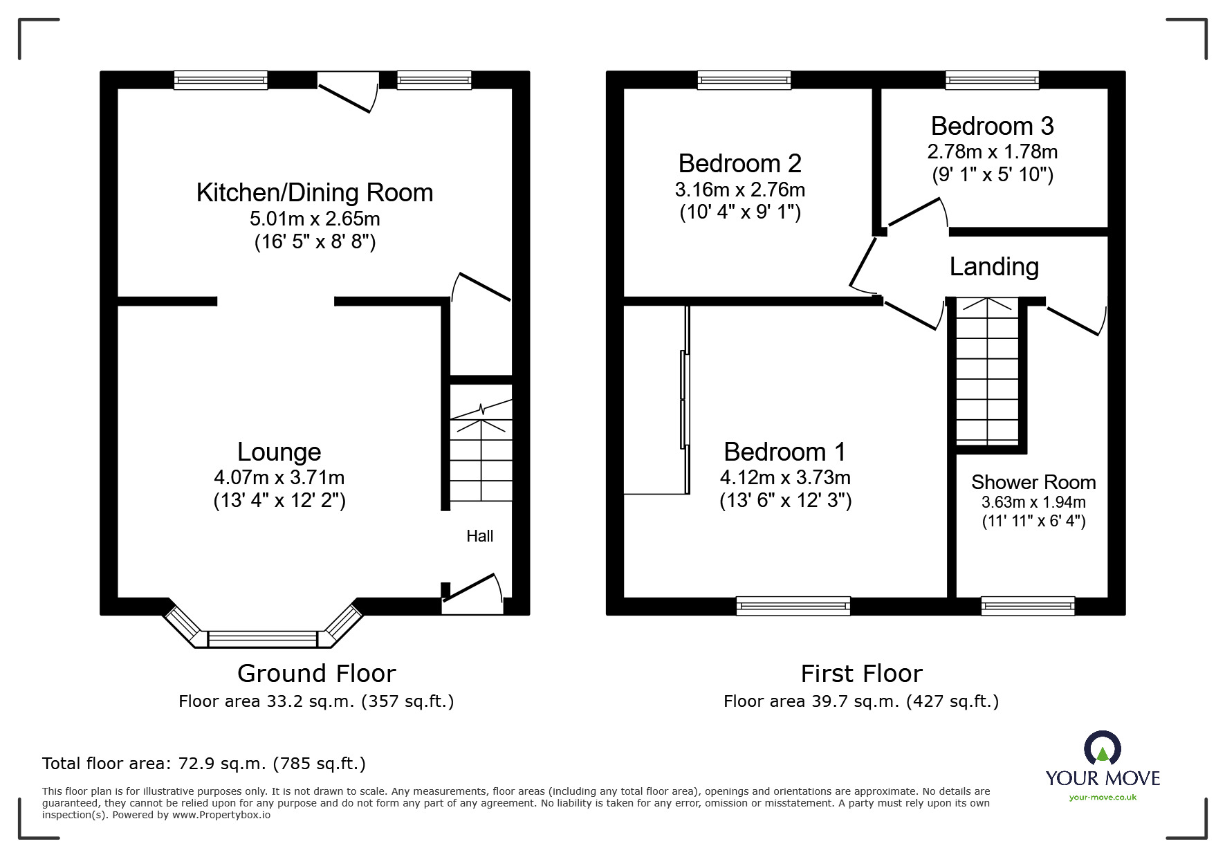 Floorplan of 3 bedroom Mid Terrace House for sale, Lime Tree Avenue, Goole, East Yorkshire, DN14