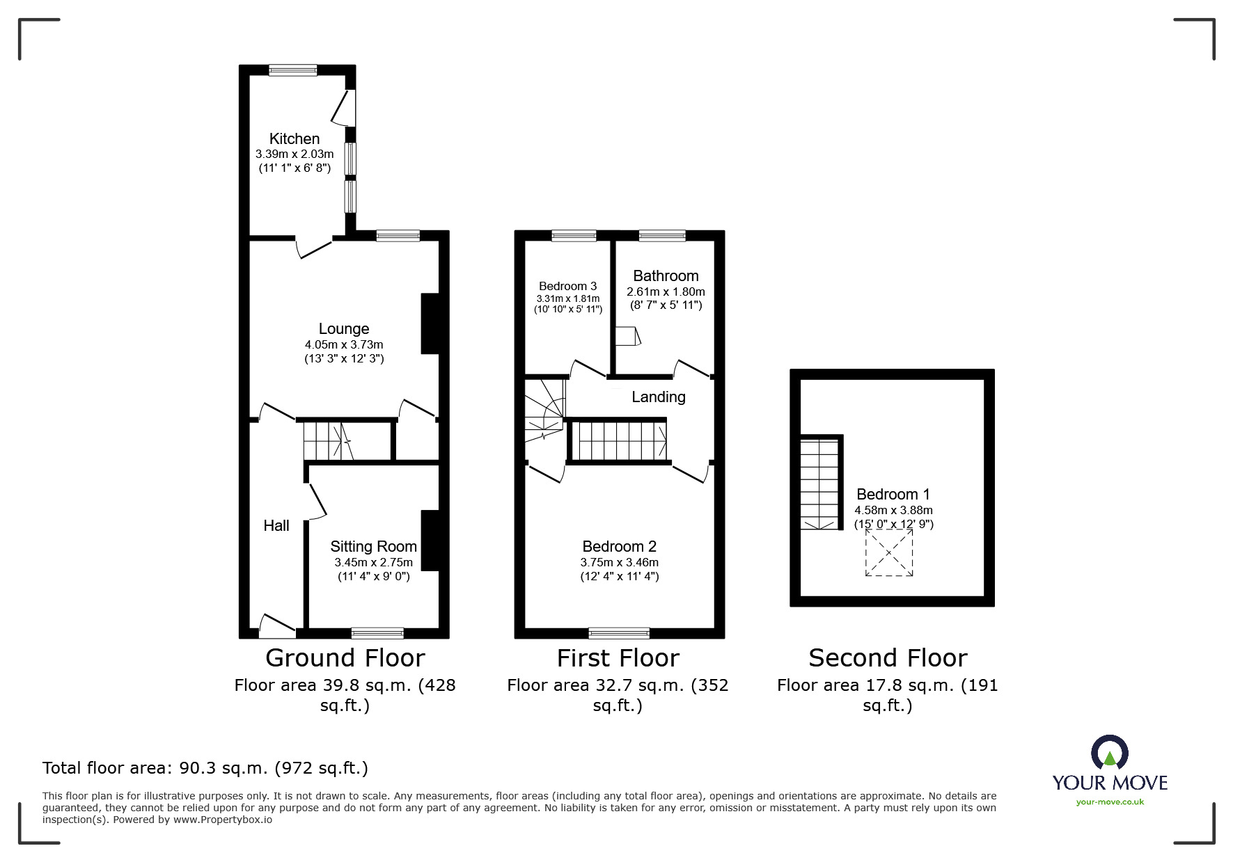 Floorplan of 3 bedroom Mid Terrace House for sale, Henry Street, Goole, East  Yorkshire, DN14