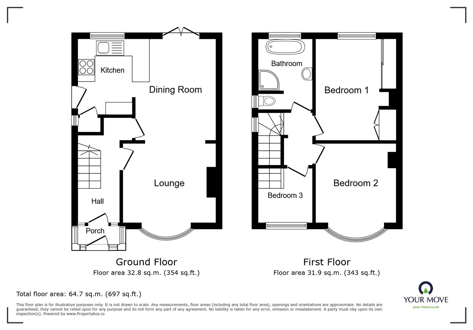 Floorplan of 3 bedroom Semi Detached House for sale, Belgrave Drive, Goole, East  Yorkshire, DN14