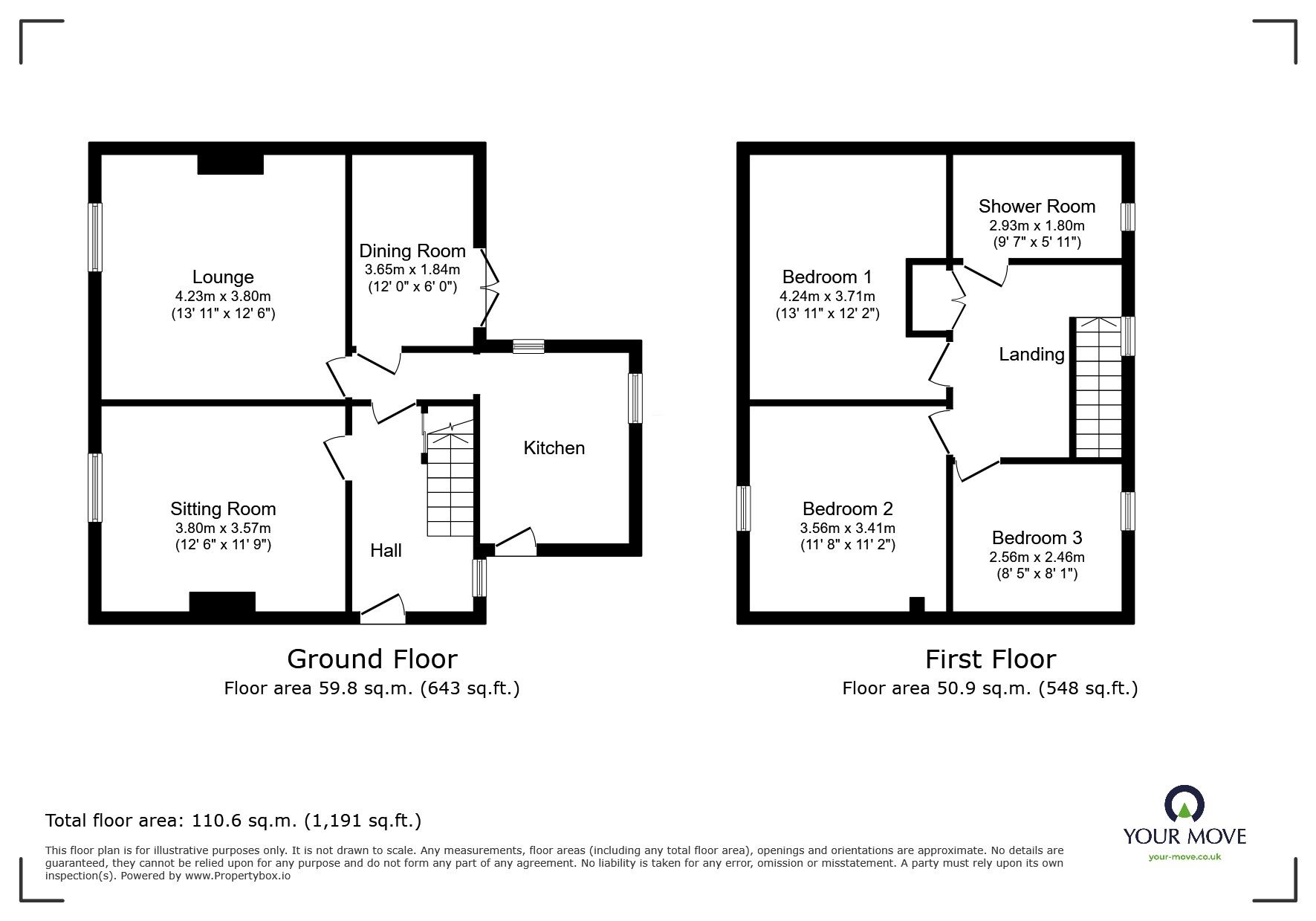 Floorplan of 3 bedroom Semi Detached House for sale, Oxford Road, Goole, DN14