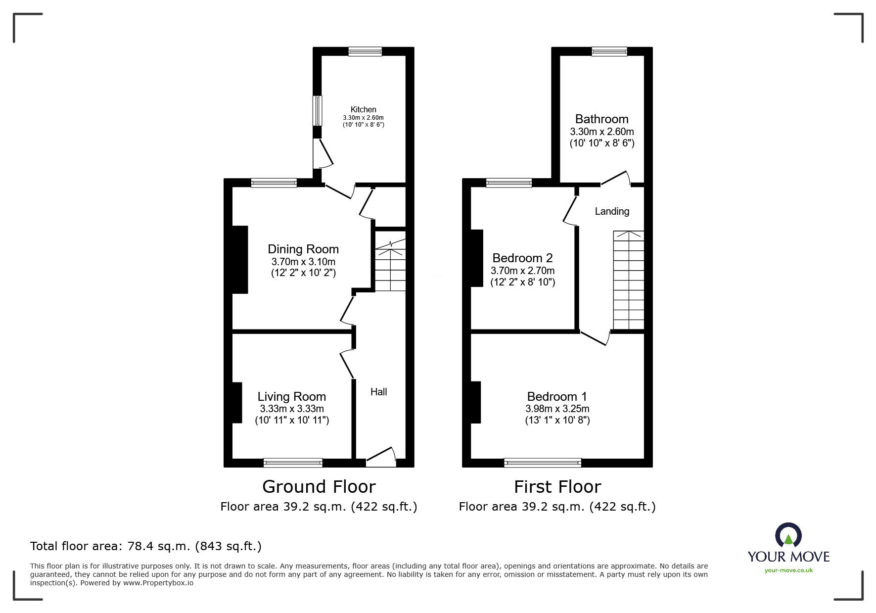 Floorplan of 2 bedroom Mid Terrace House to rent, Marlborough Avenue, Goole, East Riding of Yorkshi, DN14