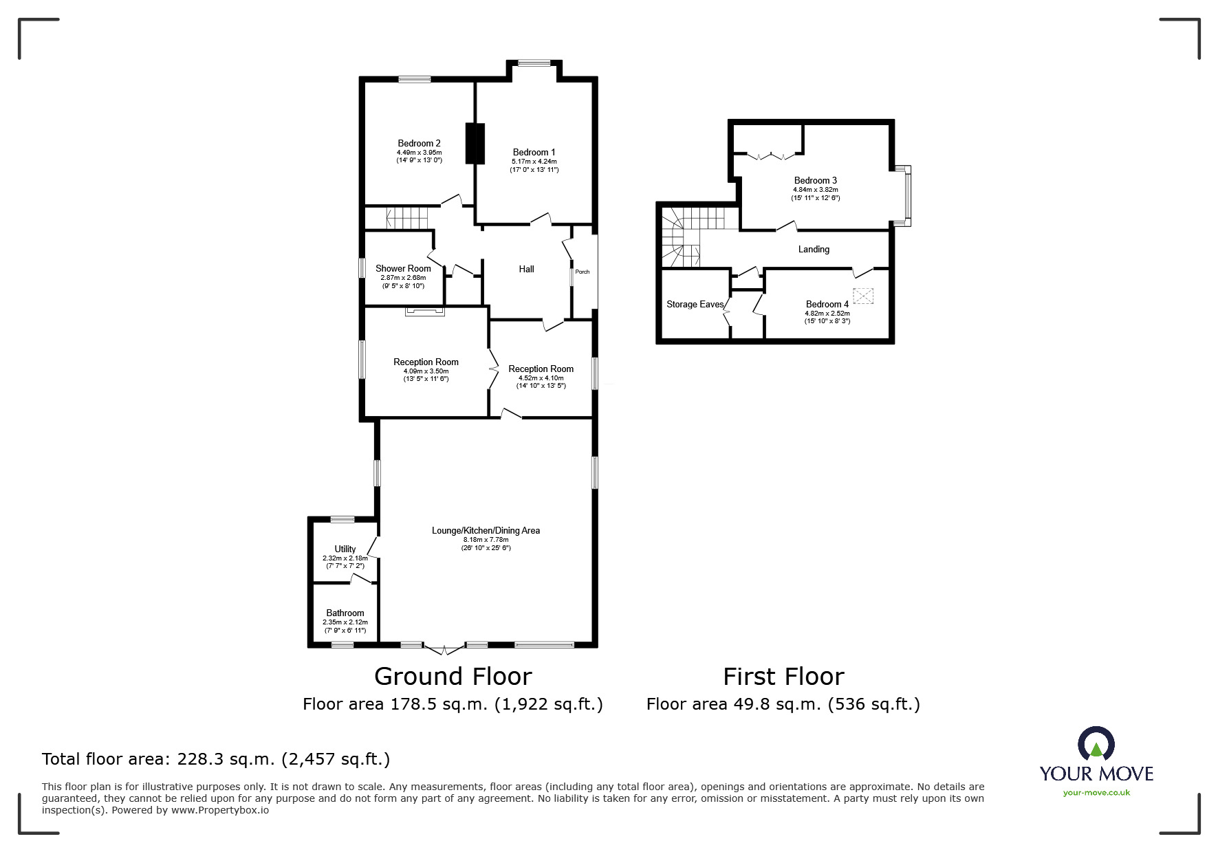 Floorplan of 4 bedroom Detached Bungalow for sale, Rawcliffe Road, Goole, East Riding of Yorkshire, DN14