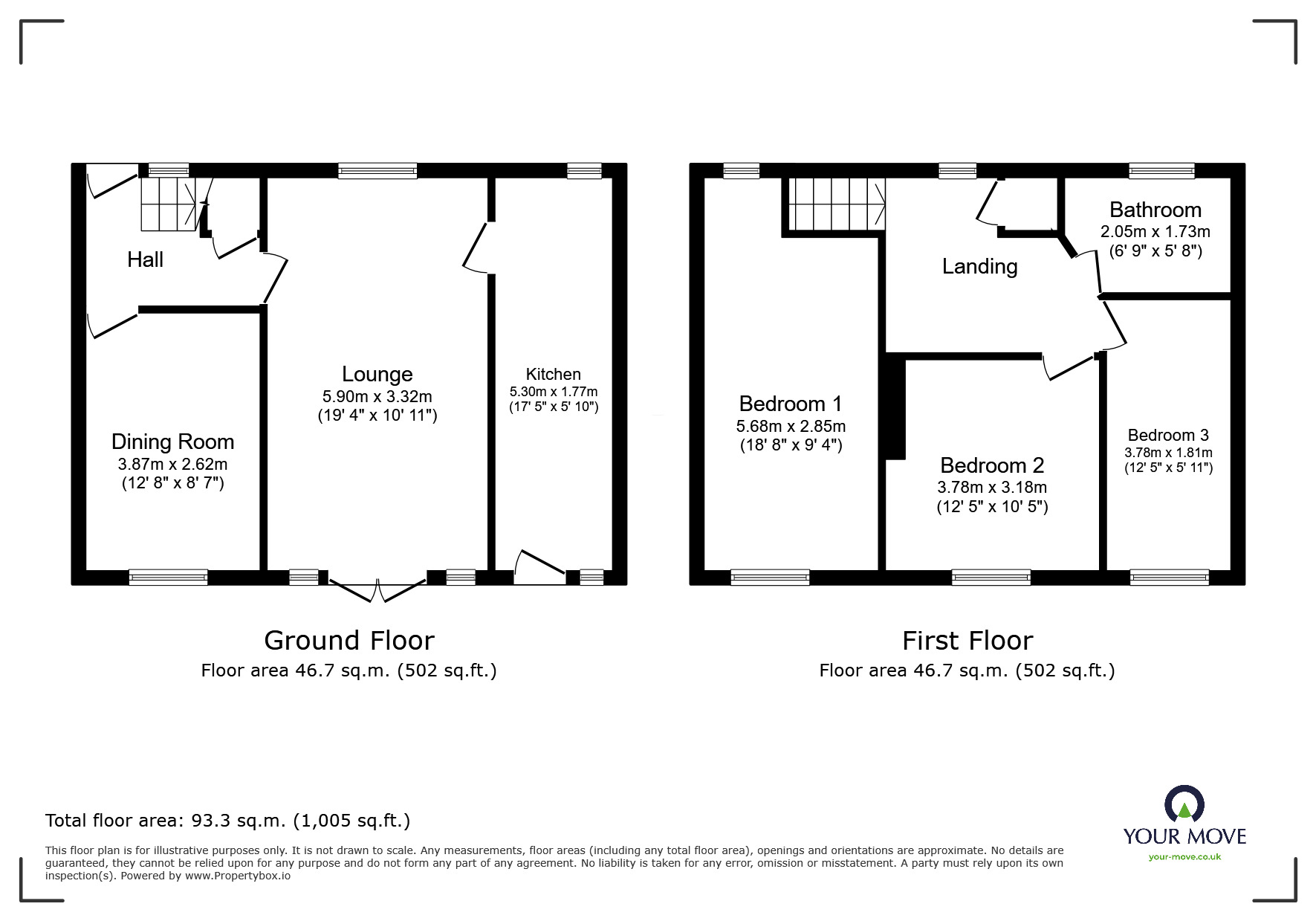 Floorplan of 3 bedroom Semi Detached House for sale, Derwent Road, Howden, East  Yorkshire, DN14