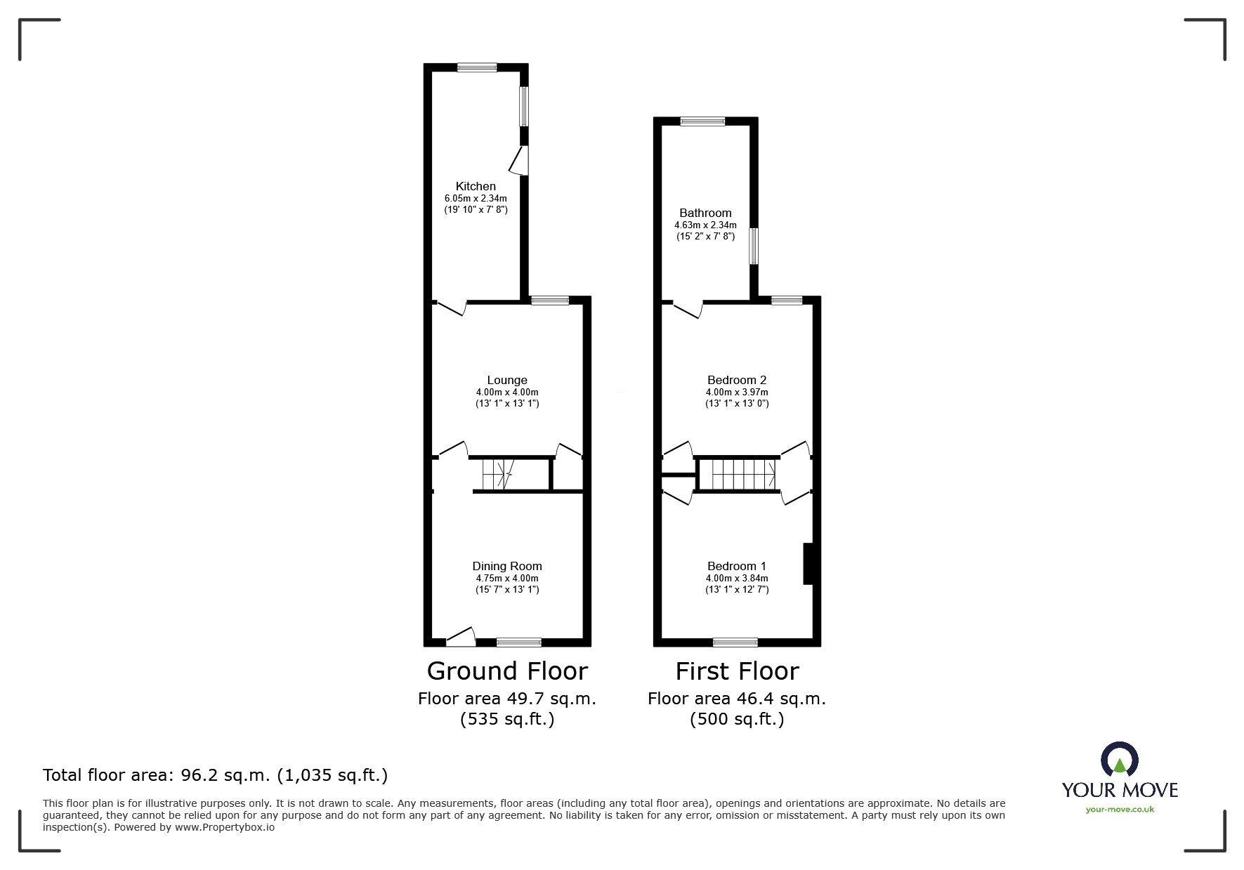 Floorplan of 2 bedroom Mid Terrace House for sale, Hilda Street, Goole, DN14
