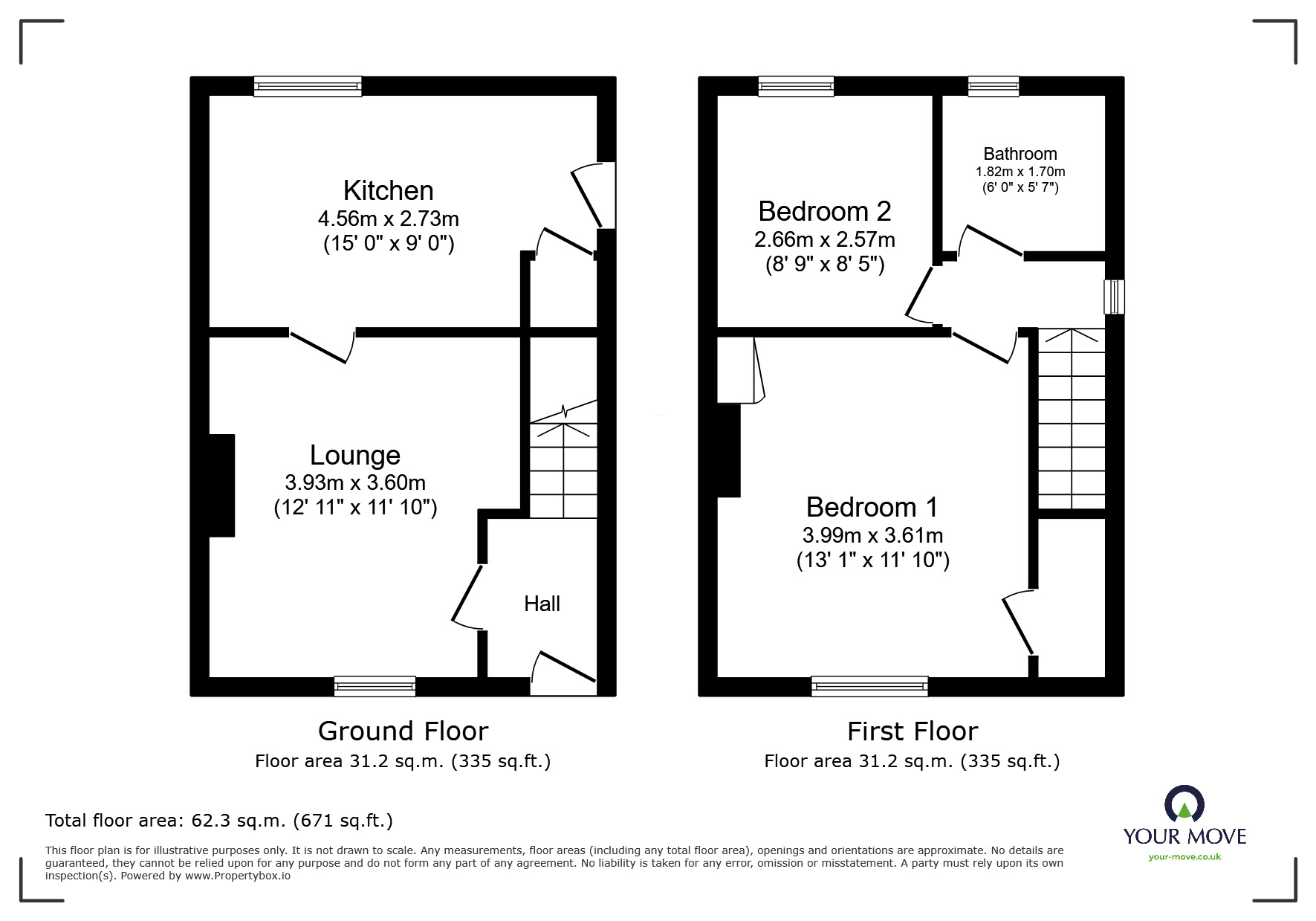Floorplan of 2 bedroom End Terrace House for sale, Malvern Road, Goole, East Yorkshire, DN14