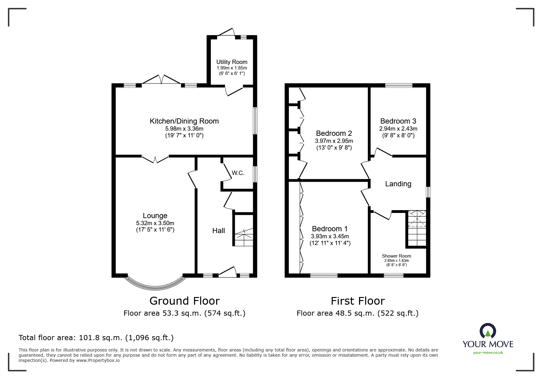 Floorplan of 3 bedroom Semi Detached House for sale, Manor Drive, Elloughton, East Yorkshire, HU15