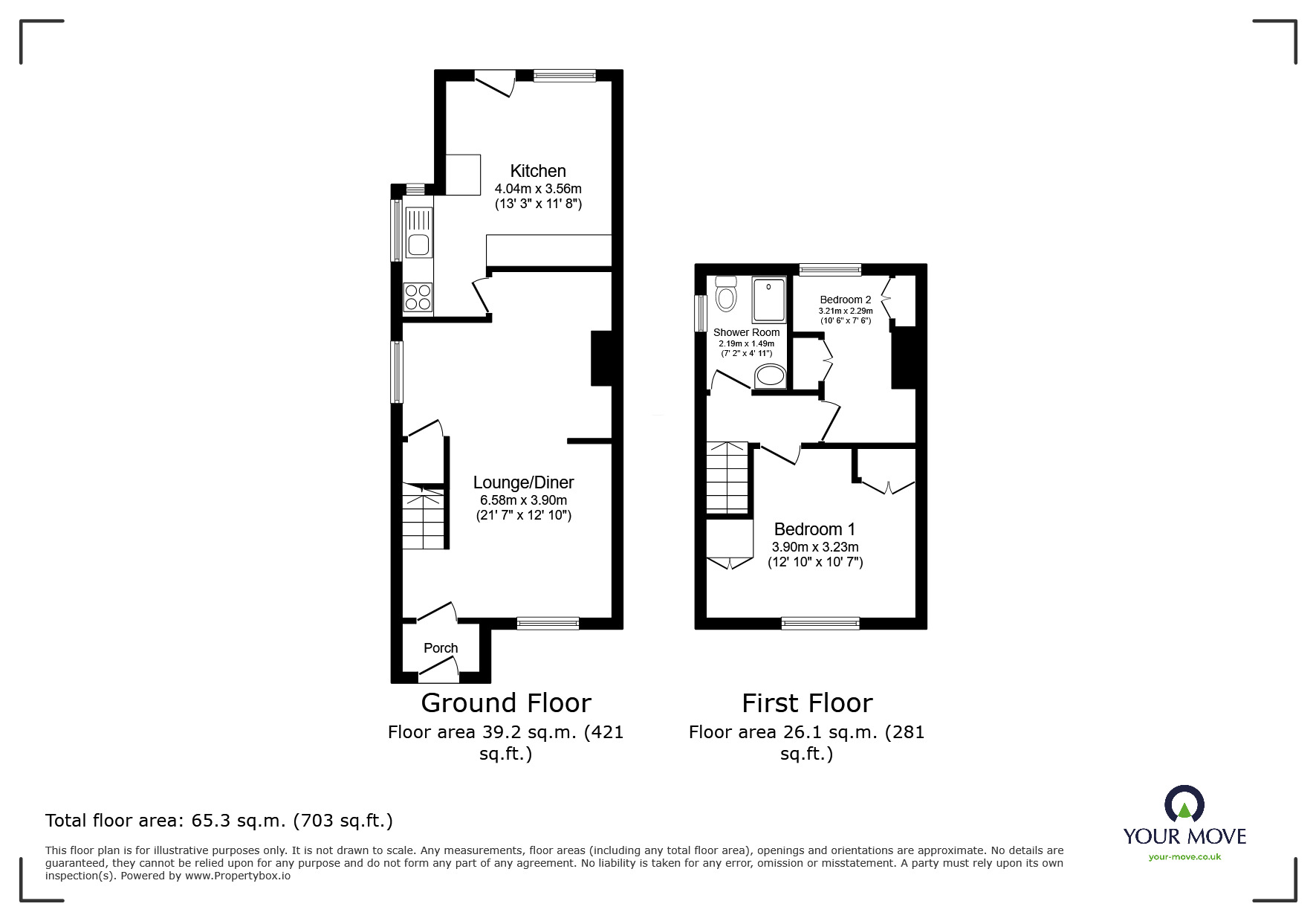 Floorplan of 2 bedroom Semi Detached House for sale, Grange Road, Adlingfleet, East  Yorkshire, DN14