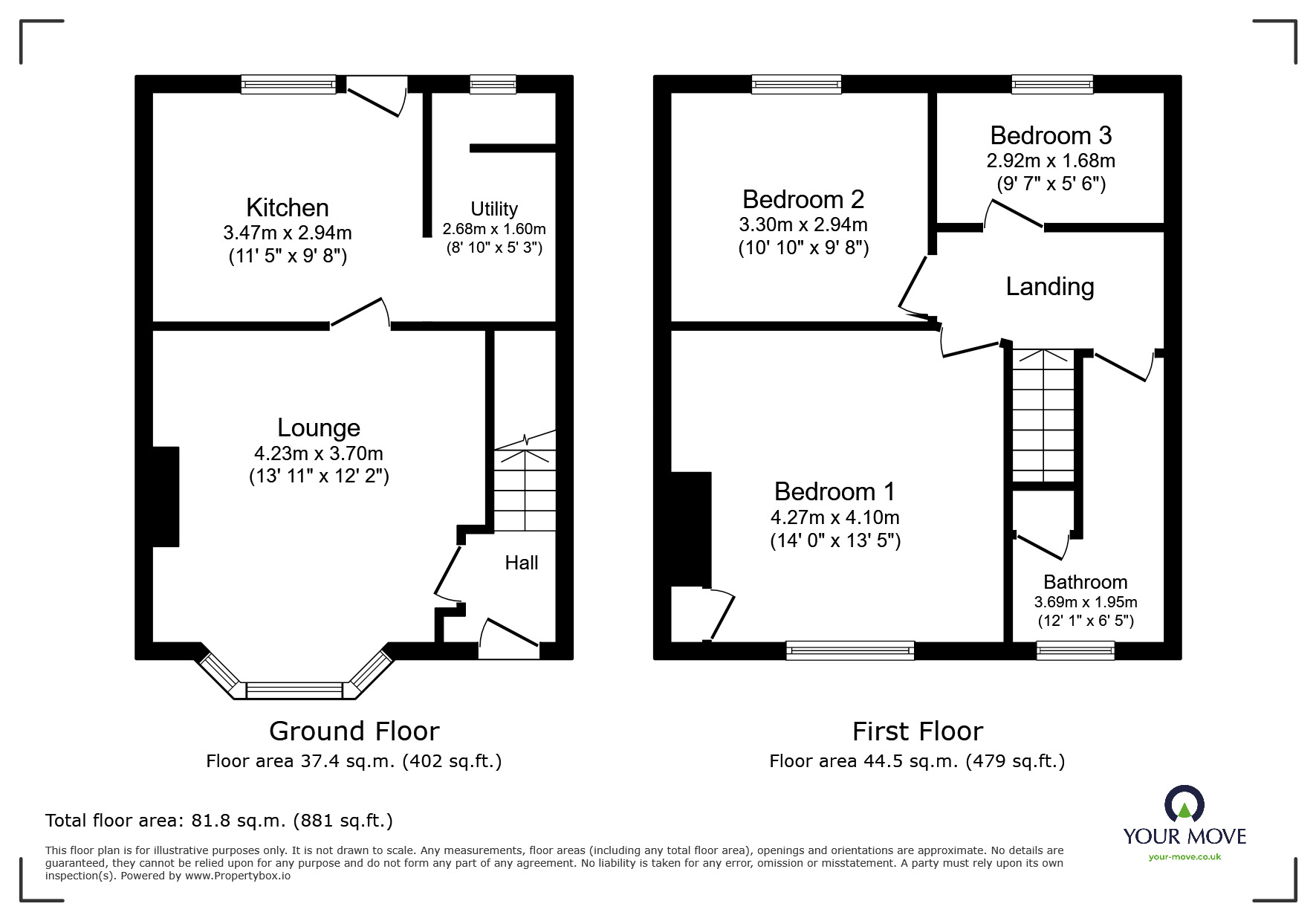 Floorplan of 3 bedroom End Terrace House for sale, Lime Tree Avenue, Goole, East  Yorkshire, DN14