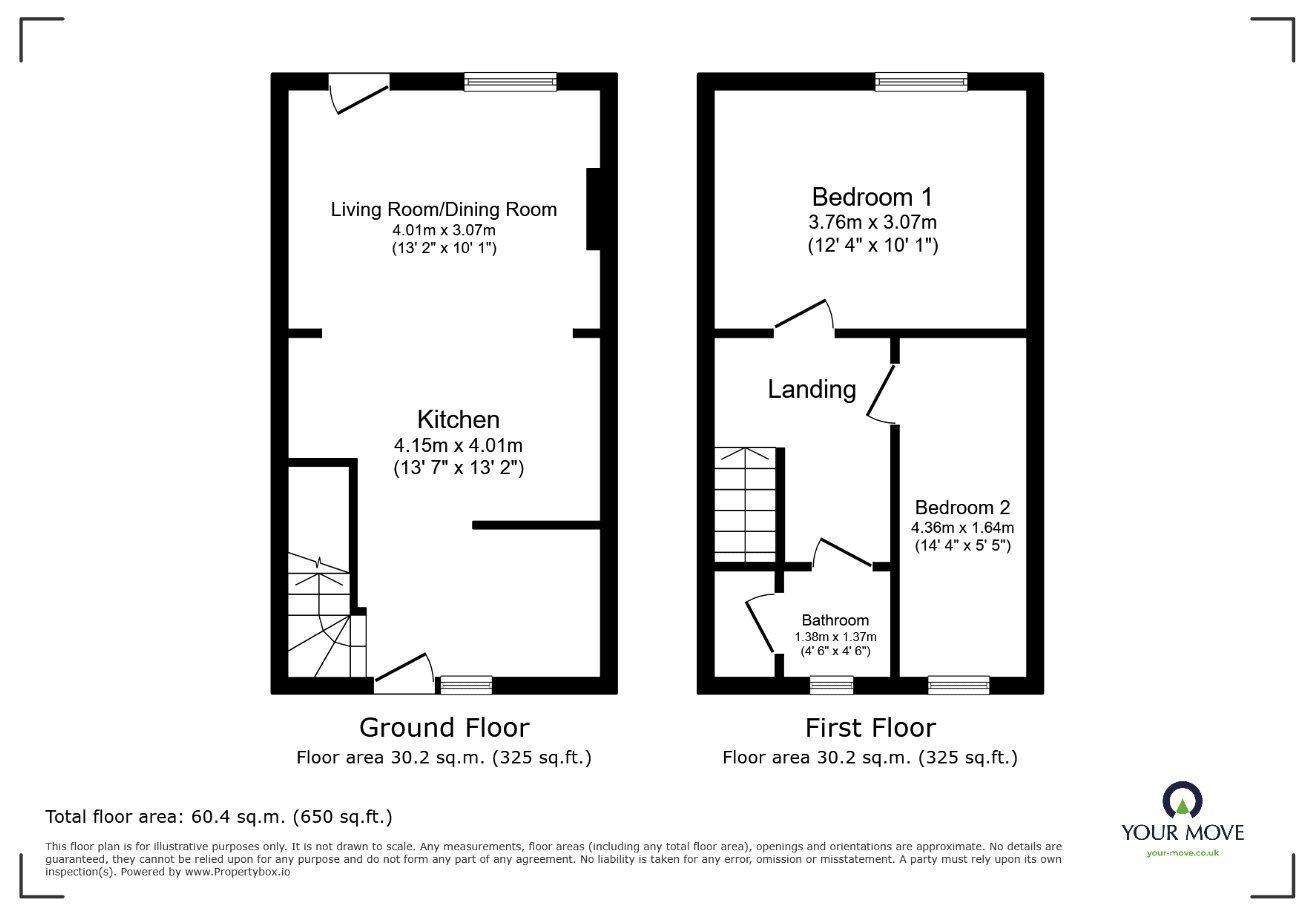 Floorplan of 2 bedroom Mid Terrace House to rent, Marshfield Road, Goole, East Riding of Yorkshi, DN14
