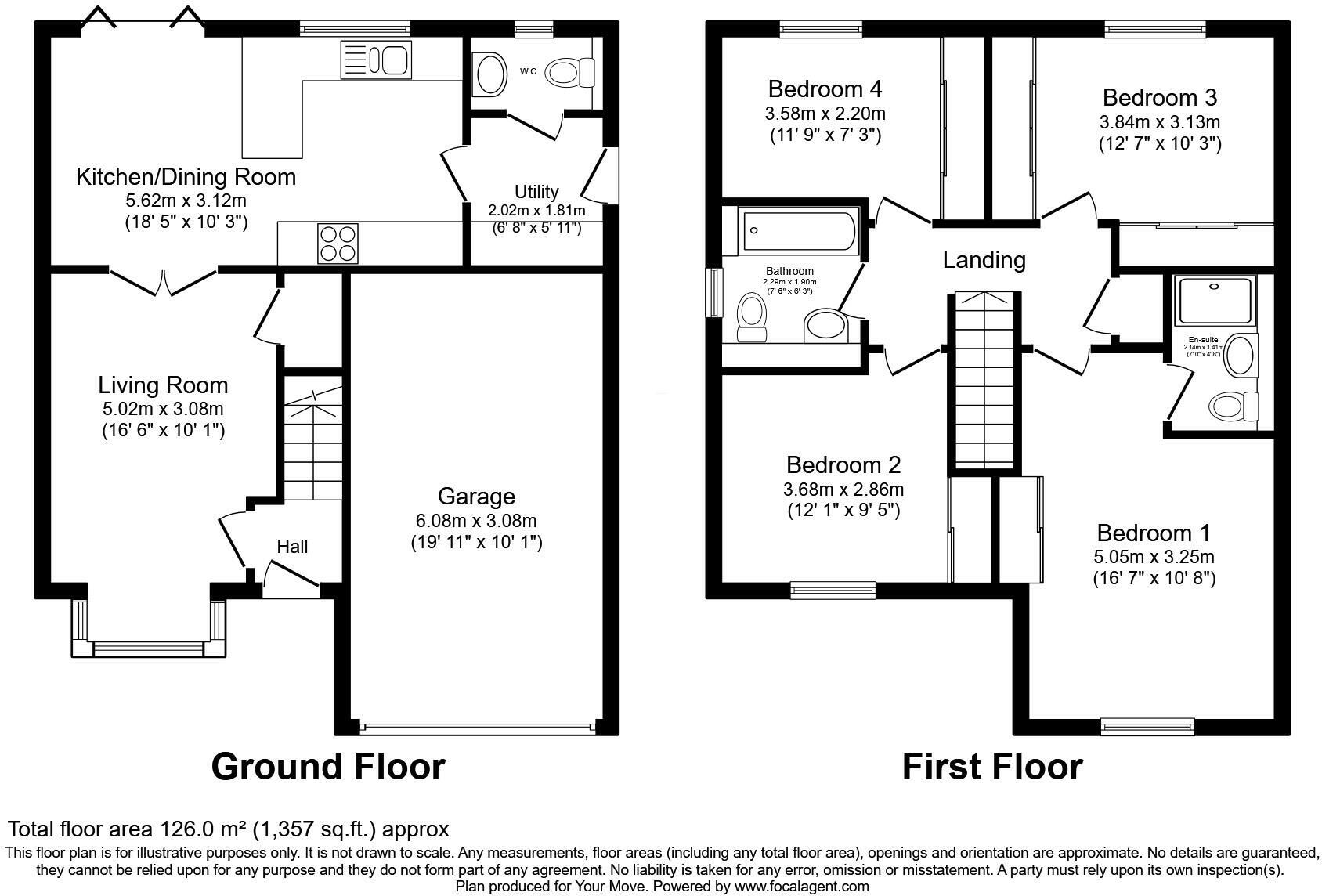 Floorplan of 4 bedroom Detached House for sale, Chappell Close, Rawcliffe Road, Airmyn Goole, East Yorkshire, DN14