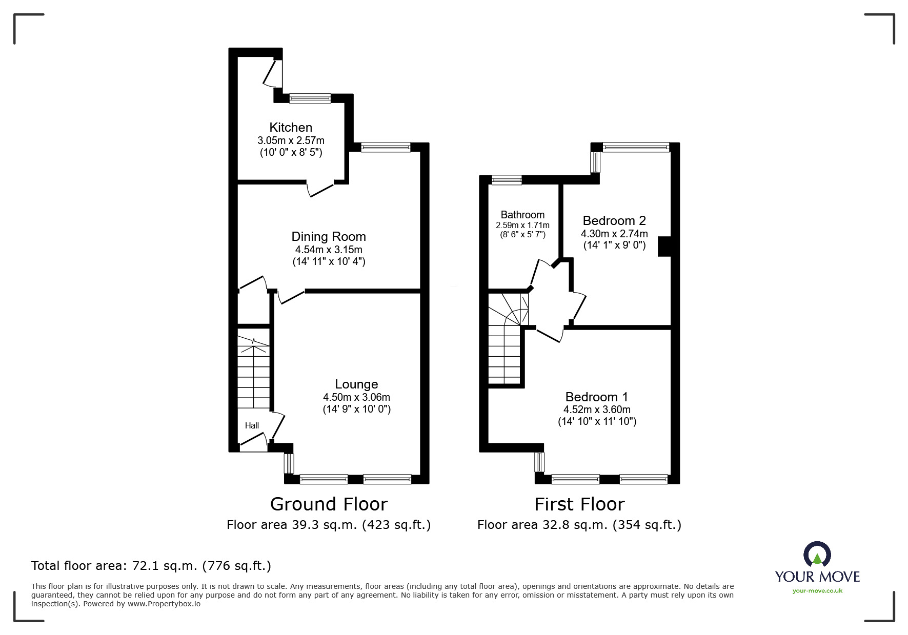 Floorplan of 2 bedroom Mid Terrace House for sale, Pasture Road, Goole, East Yorkshire, DN14