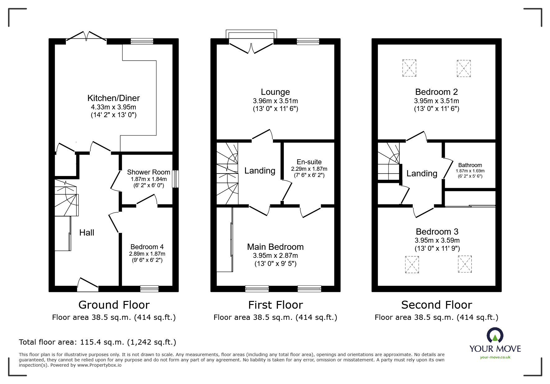 Floorplan of 4 bedroom Semi Detached House for sale, Harrison Croft, Gilberdyke, East Yorkshire, HU15