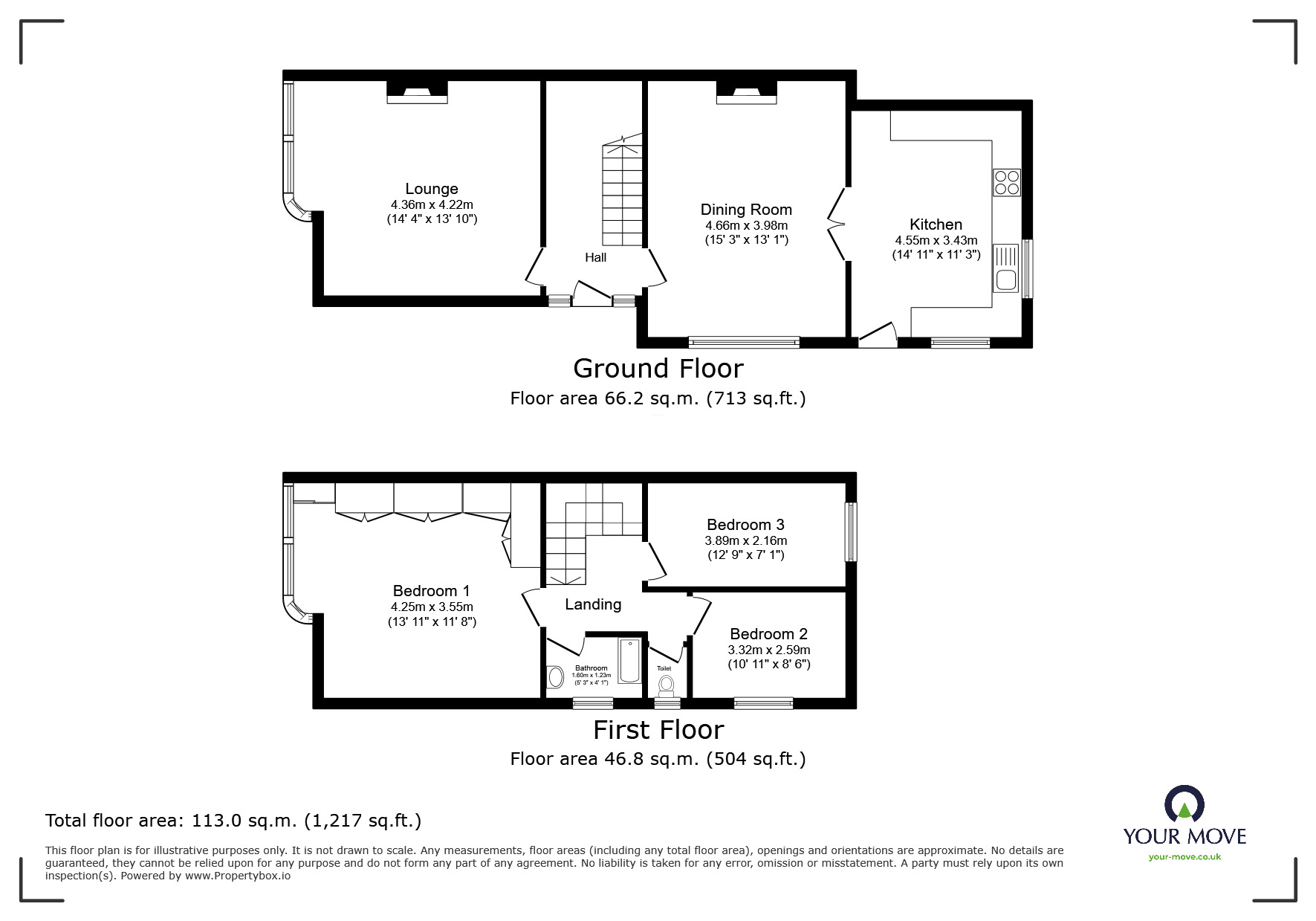Floorplan of 3 bedroom Semi Detached House for sale, Lansdown Road, Goole, East Yorkshire, DN14