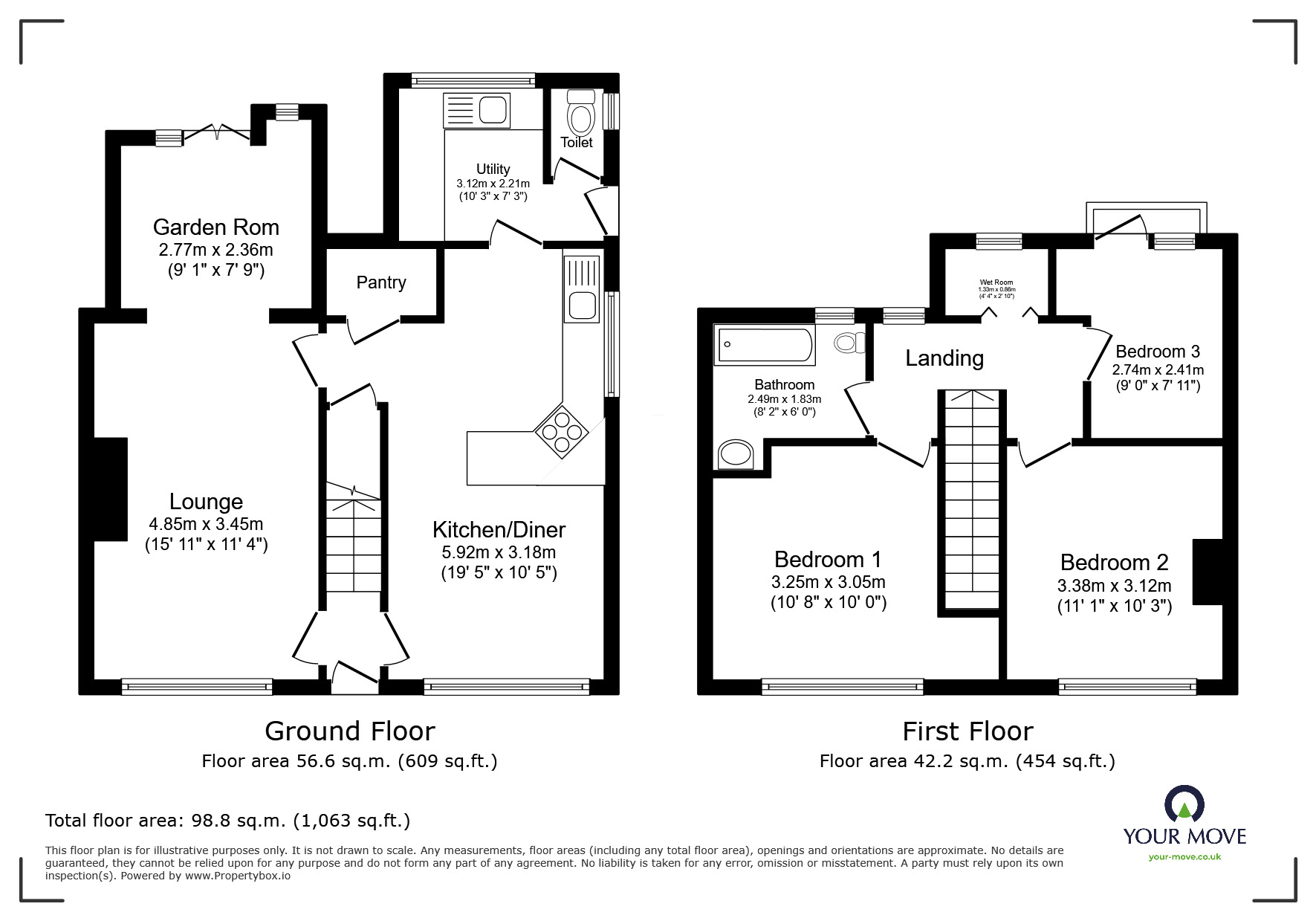 Floorplan of 3 bedroom Semi Detached House for sale, West Close, Newport, East Yorkshire, HU15