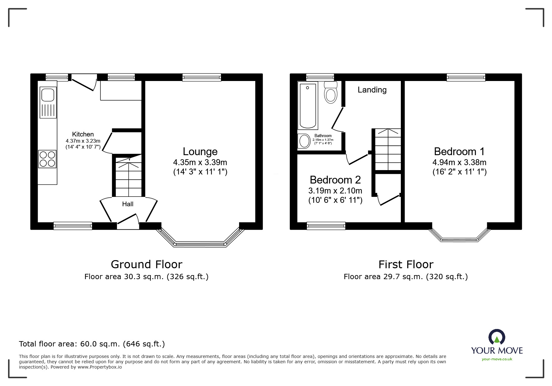 Floorplan of 2 bedroom Mid Terrace House for sale, Lime Tree Gardens, Goole, East Yorkshire, DN14