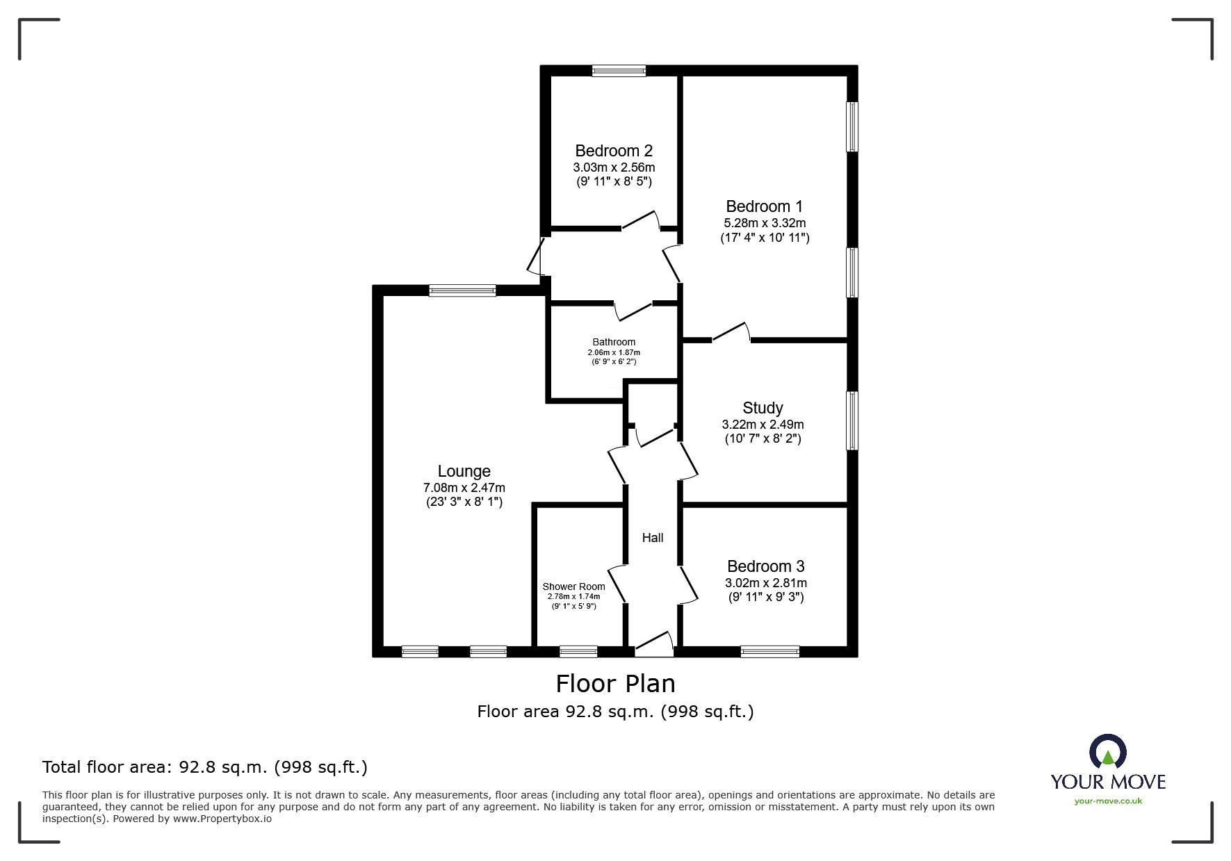 Floorplan of 3 bedroom  Flat for sale, Churchside, Howden, Goole, DN14