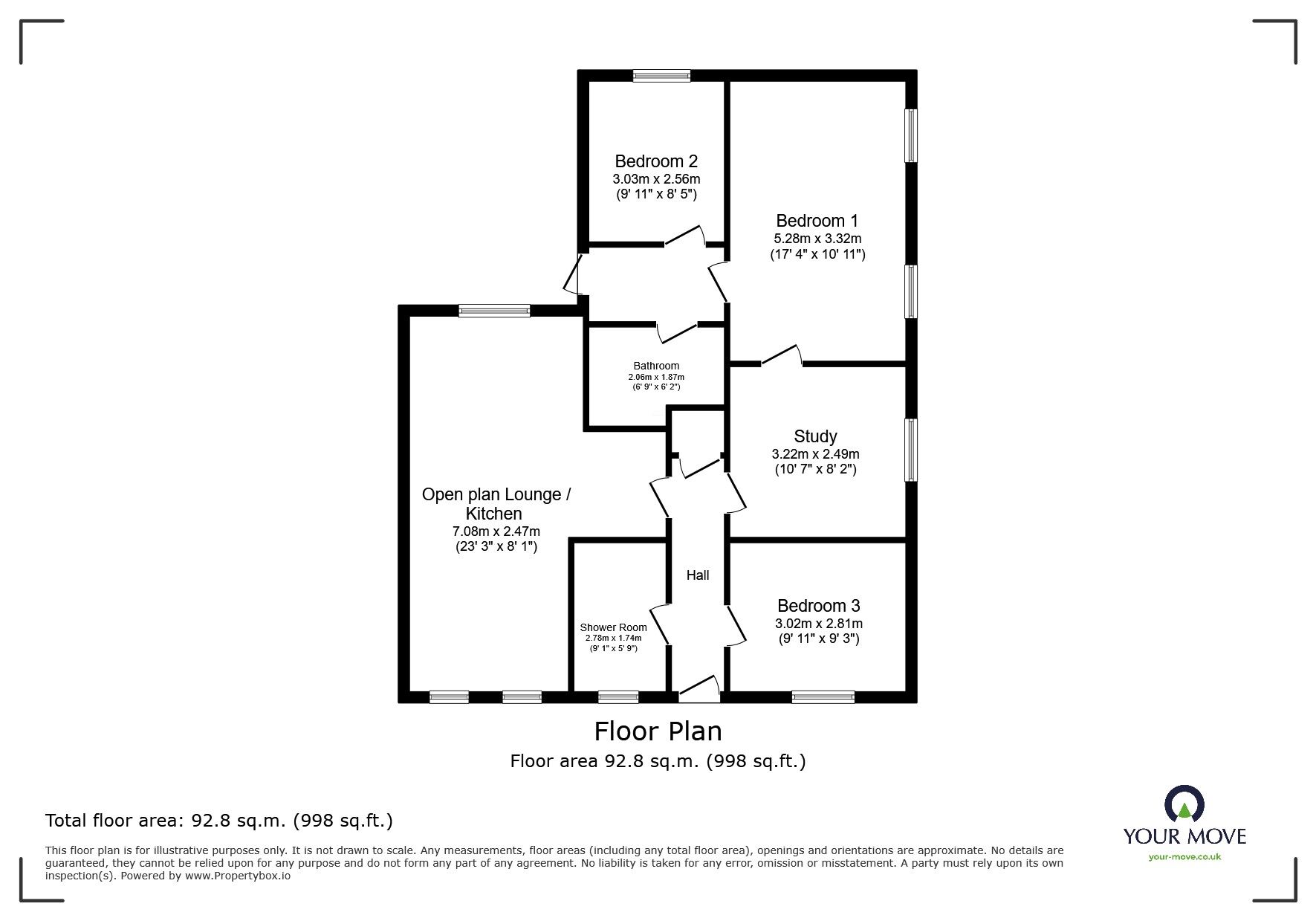 Floorplan of 3 bedroom  Flat for sale, Churchside, Howden, Goole, DN14