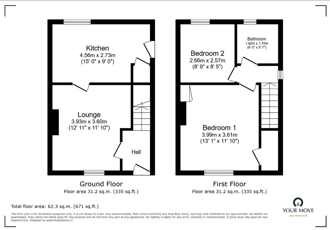 Floorplan of 2 bedroom End Terrace House to rent, Malvern Road, Goole, East Riding of Yorkshi, DN14