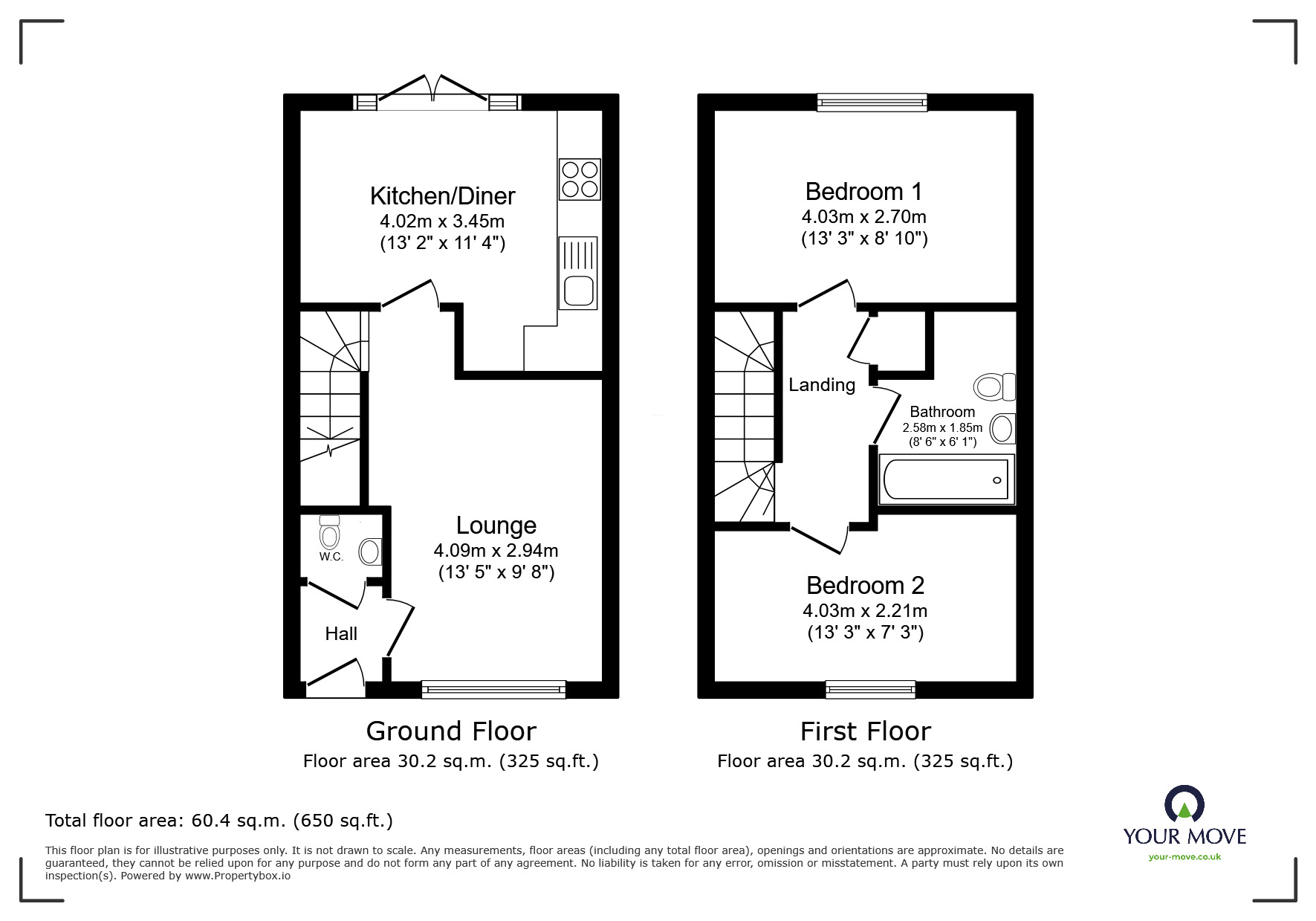 Floorplan of 2 bedroom Semi Detached House for sale, Franks Close, Howden, Goole, DN14