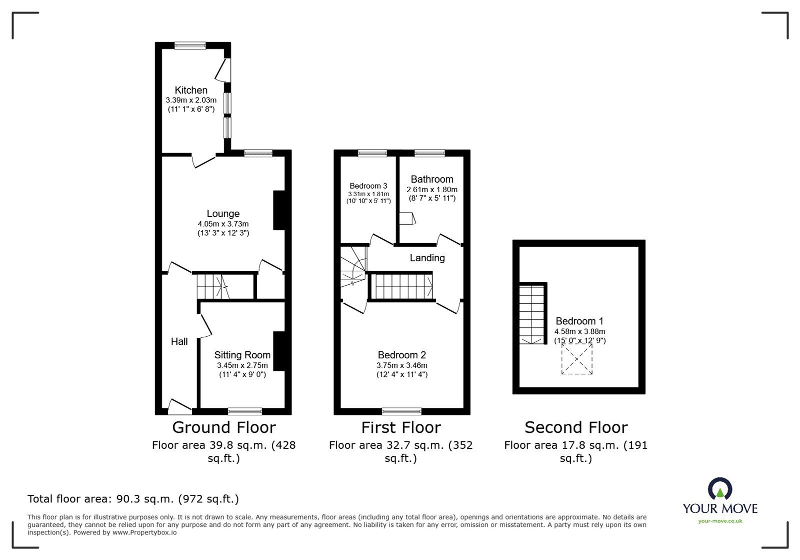 Floorplan of 3 bedroom Mid Terrace House to rent, Henry Street, Goole, East Riding of Yorkshi, DN14