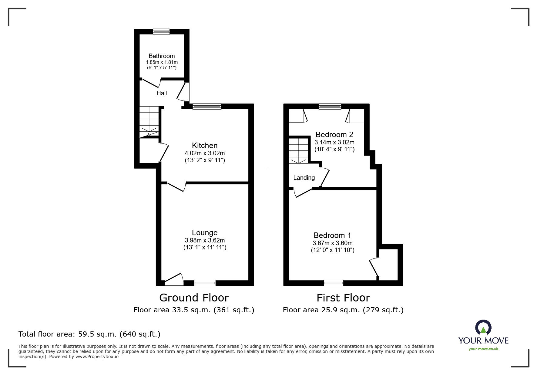 Floorplan of 2 bedroom Mid Terrace House for sale, Whitgift, Goole, East  Yorkshire, DN14