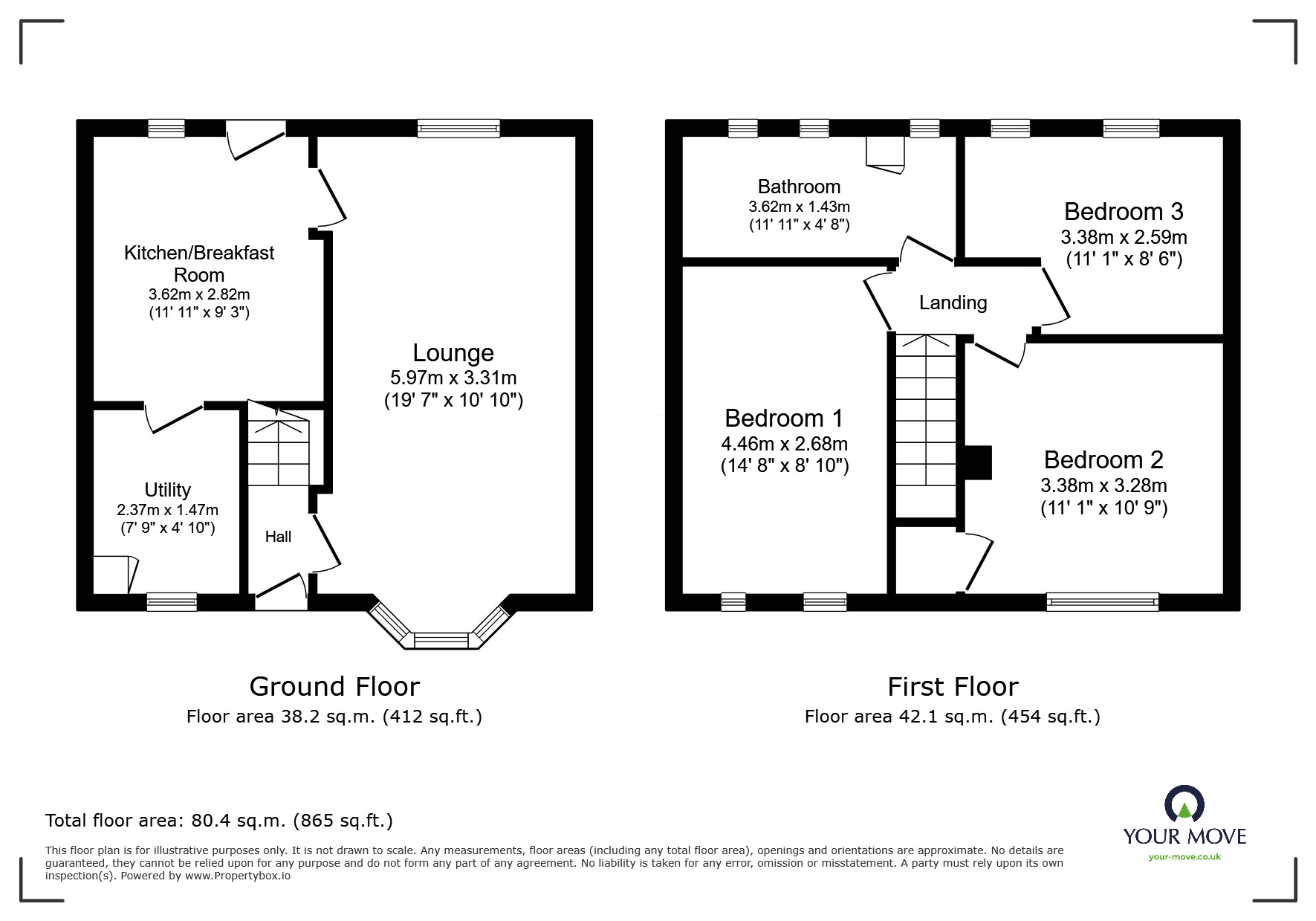Floorplan of 3 bedroom Mid Terrace House for sale, Hall Road, Goole, East  Yorkshire, DN14
