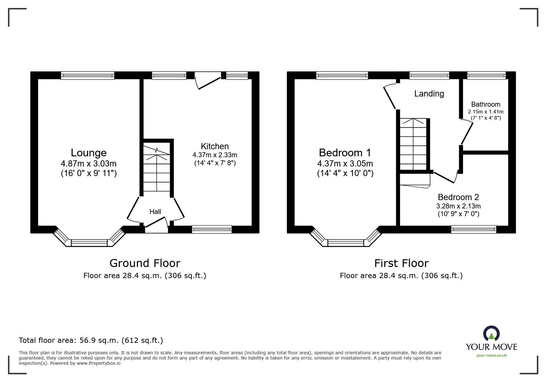 Floorplan of 2 bedroom End Terrace House for sale, Lime Tree Gardens, Goole, East Yorkshire, DN14