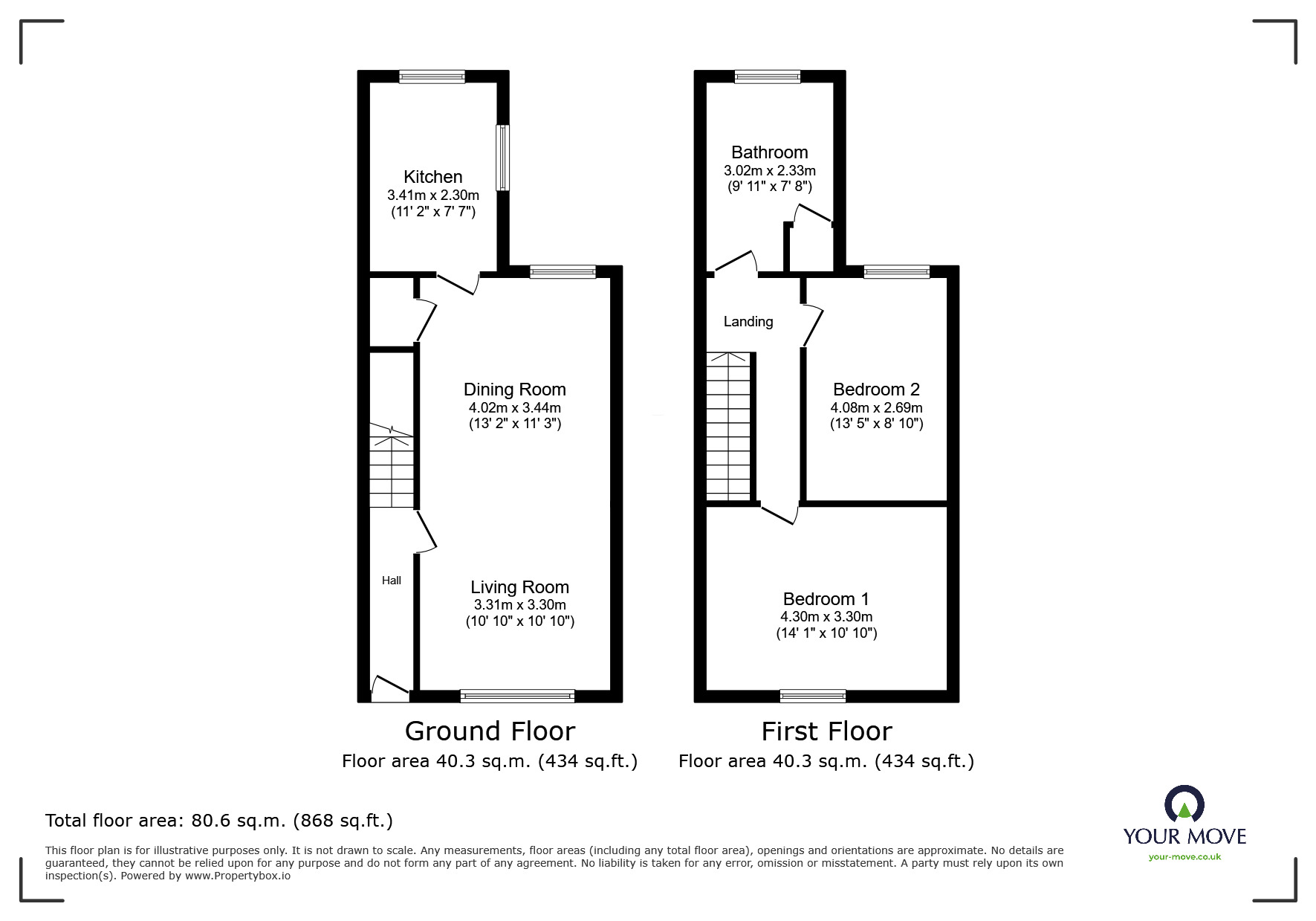 Floorplan of 2 bedroom Mid Terrace House to rent, Kingston Street, Goole, East Yorkshire, DN14