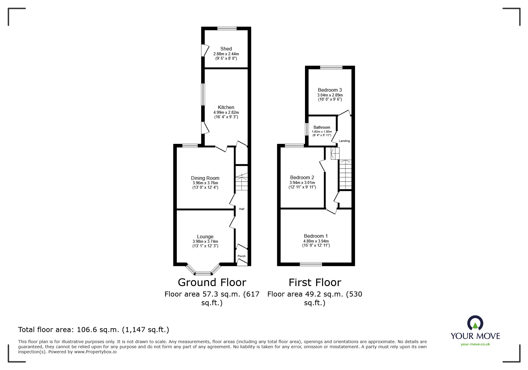 Floorplan of 3 bedroom End Terrace House for sale, Cecil Street, Goole, East Yorkshire, DN14