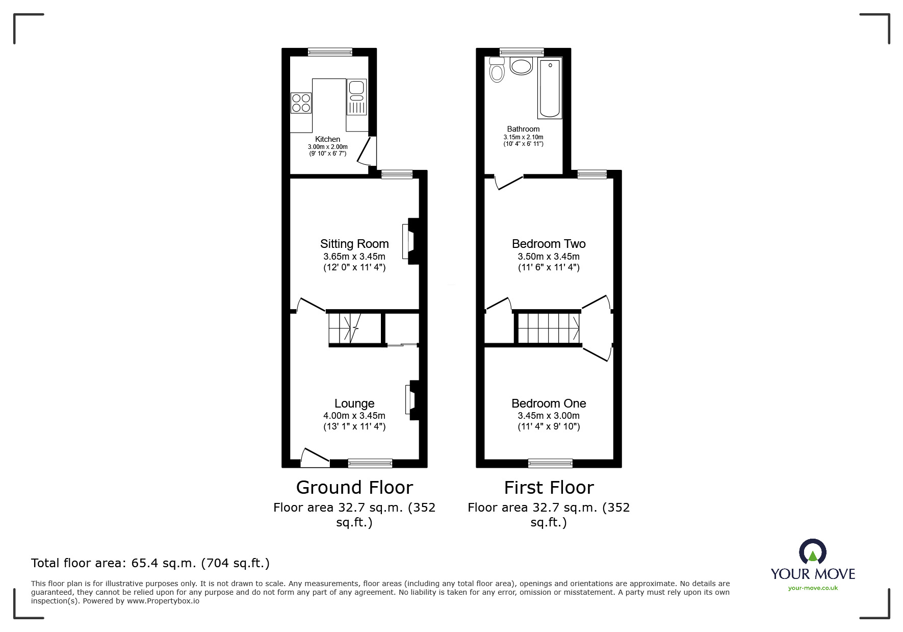Floorplan of 2 bedroom Mid Terrace House to rent, Gordon Street, Goole, East Riding of Yorkshi, DN14