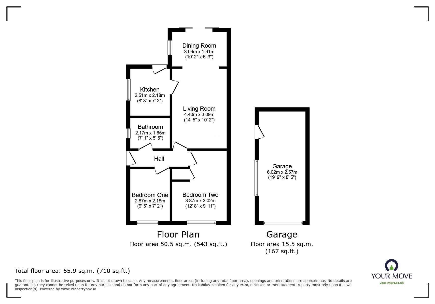 Floorplan of 2 bedroom Semi Detached Bungalow for sale, Harfry Walk, Goole, East Yorkshire, DN14