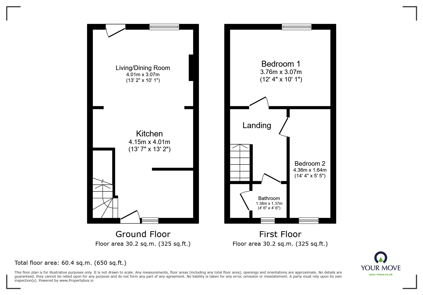 Floorplan of 2 bedroom Mid Terrace House to rent, Marshfield Road, Goole, East Riding of Yorkshi, DN14