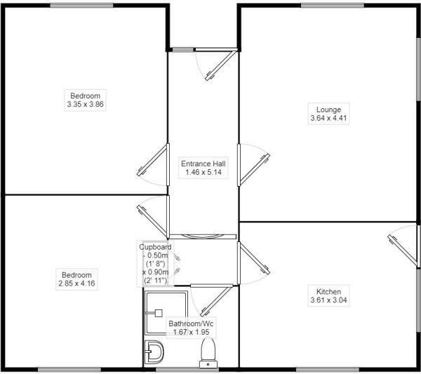 Floorplan of 2 bedroom Detached Bungalow for sale, Thorntree Lane, Goole, East  Yorkshire, DN14