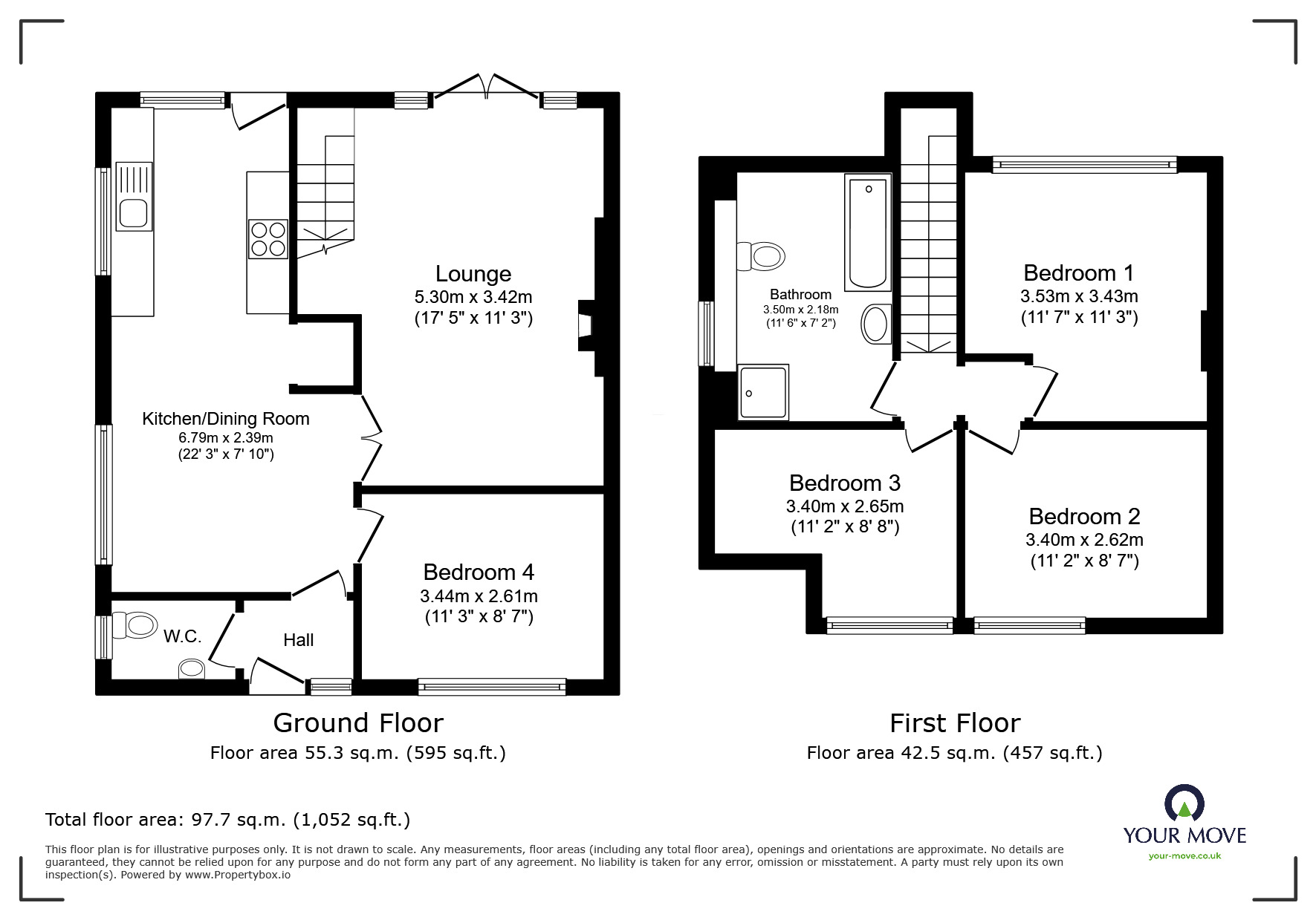 Floorplan of 3 bedroom Semi Detached House for sale, Plough Garth, Kellington, Goole, DN14